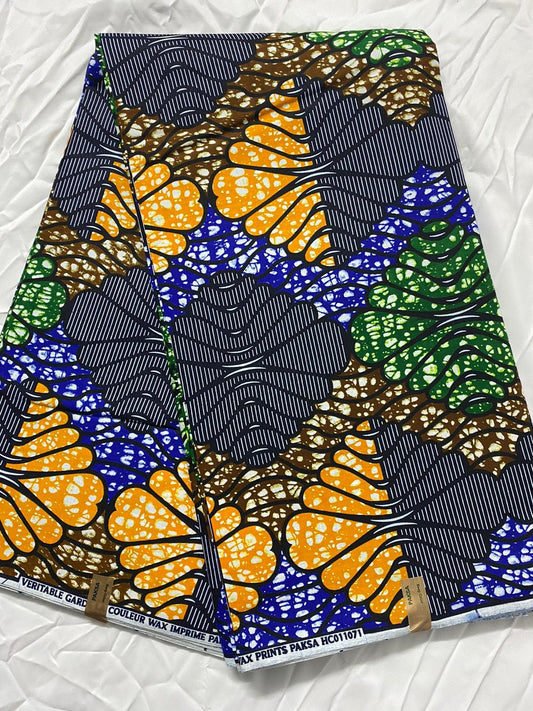 6 Yards 100% Cotton Ankara Wax Print Fabric African Print for Dressmaking, Quilting & Home Décor