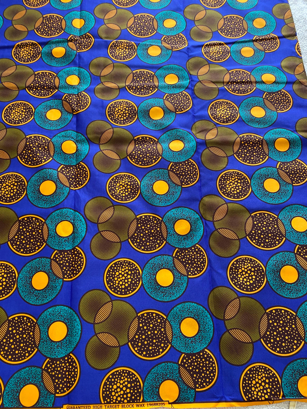 Ankara African Fabric, 6 Yards Polycotton, Circle Print