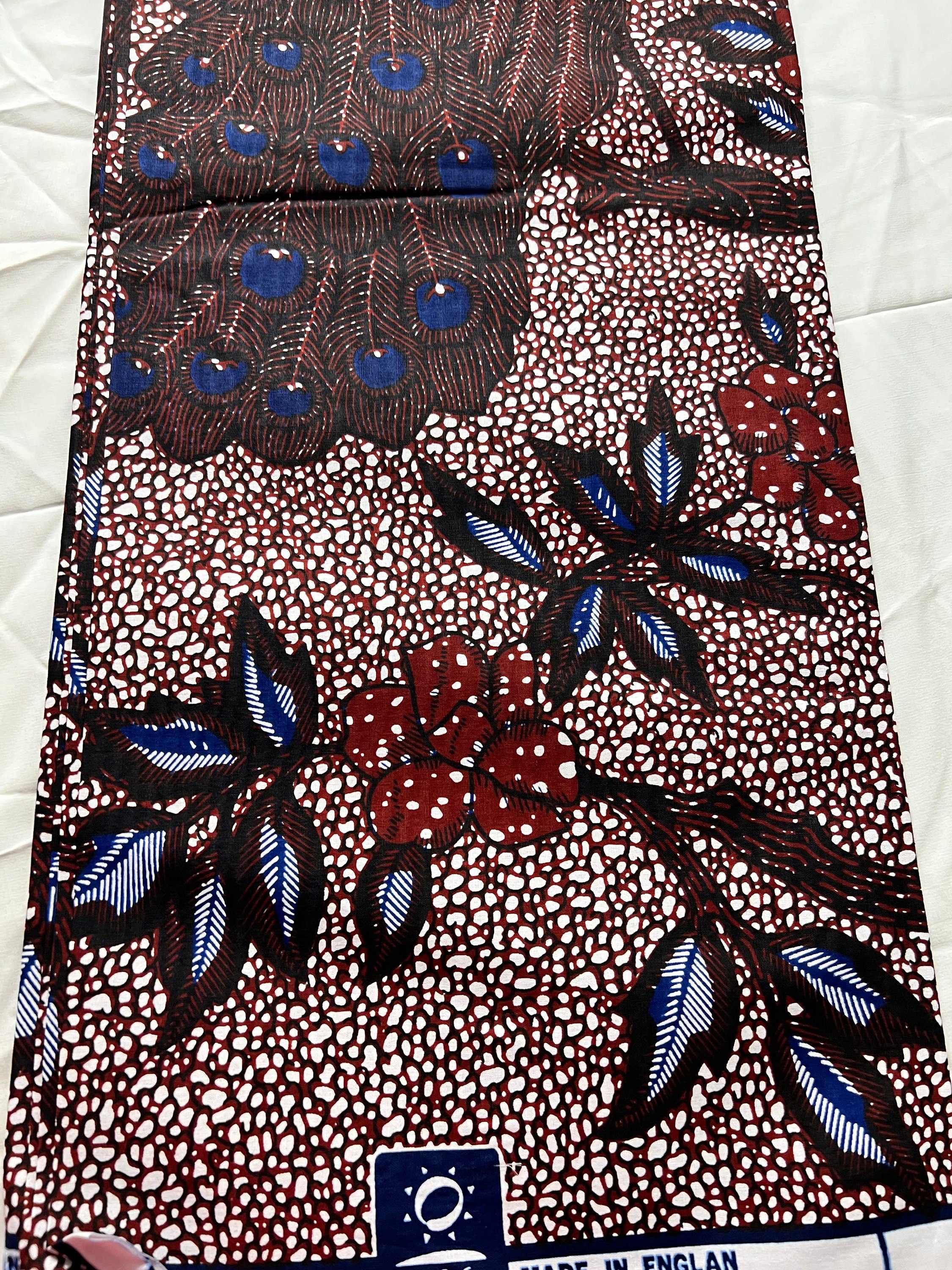 6 Yards 100% Cotton Ankara Wax Print Fabric African Print for Dressmaking, Quilting & Home Décor