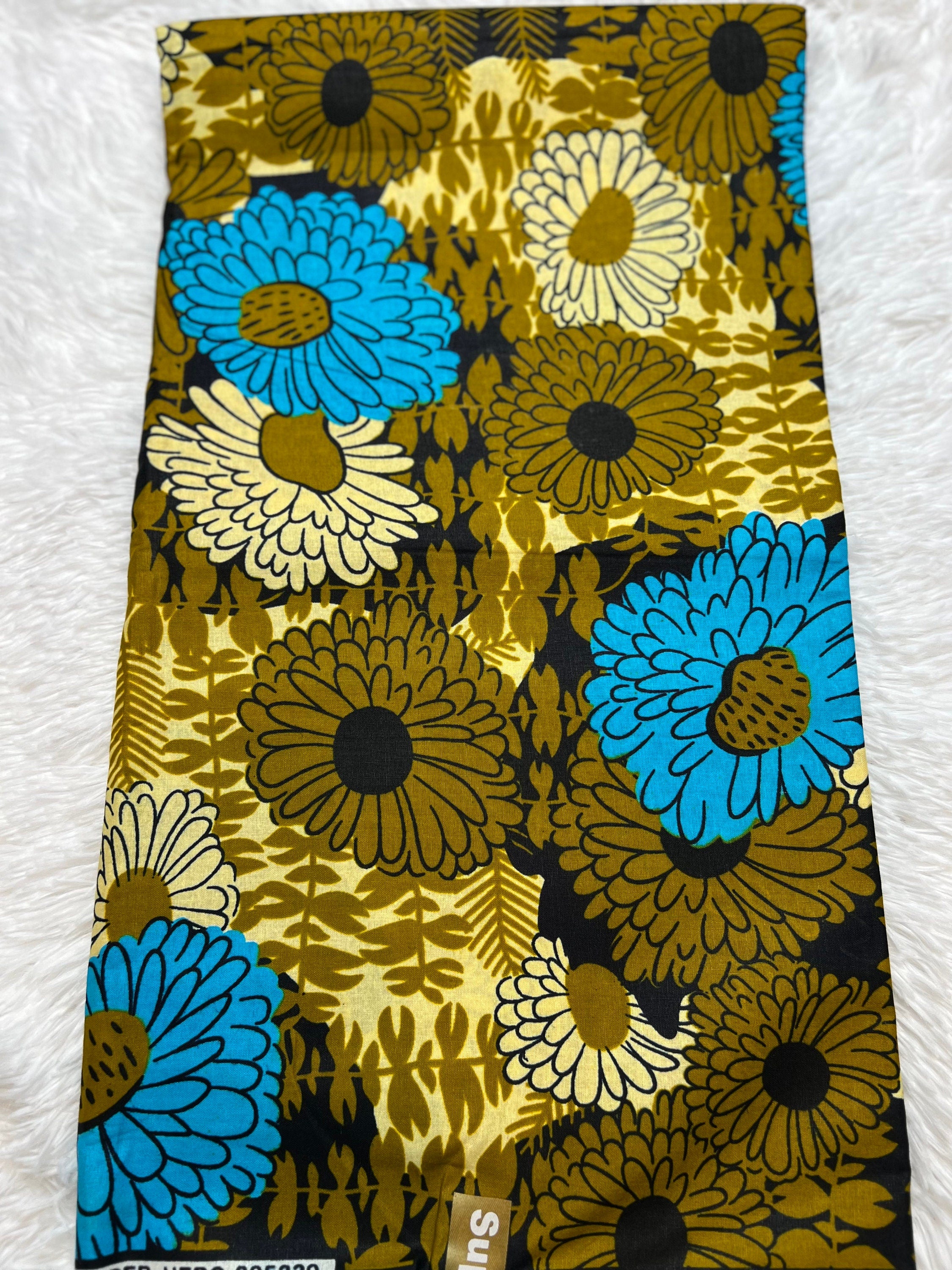 6 Yards 100% Cotton Ankara Wax Print Fabric African Print for Dressmaking, Quilting & Home Décor