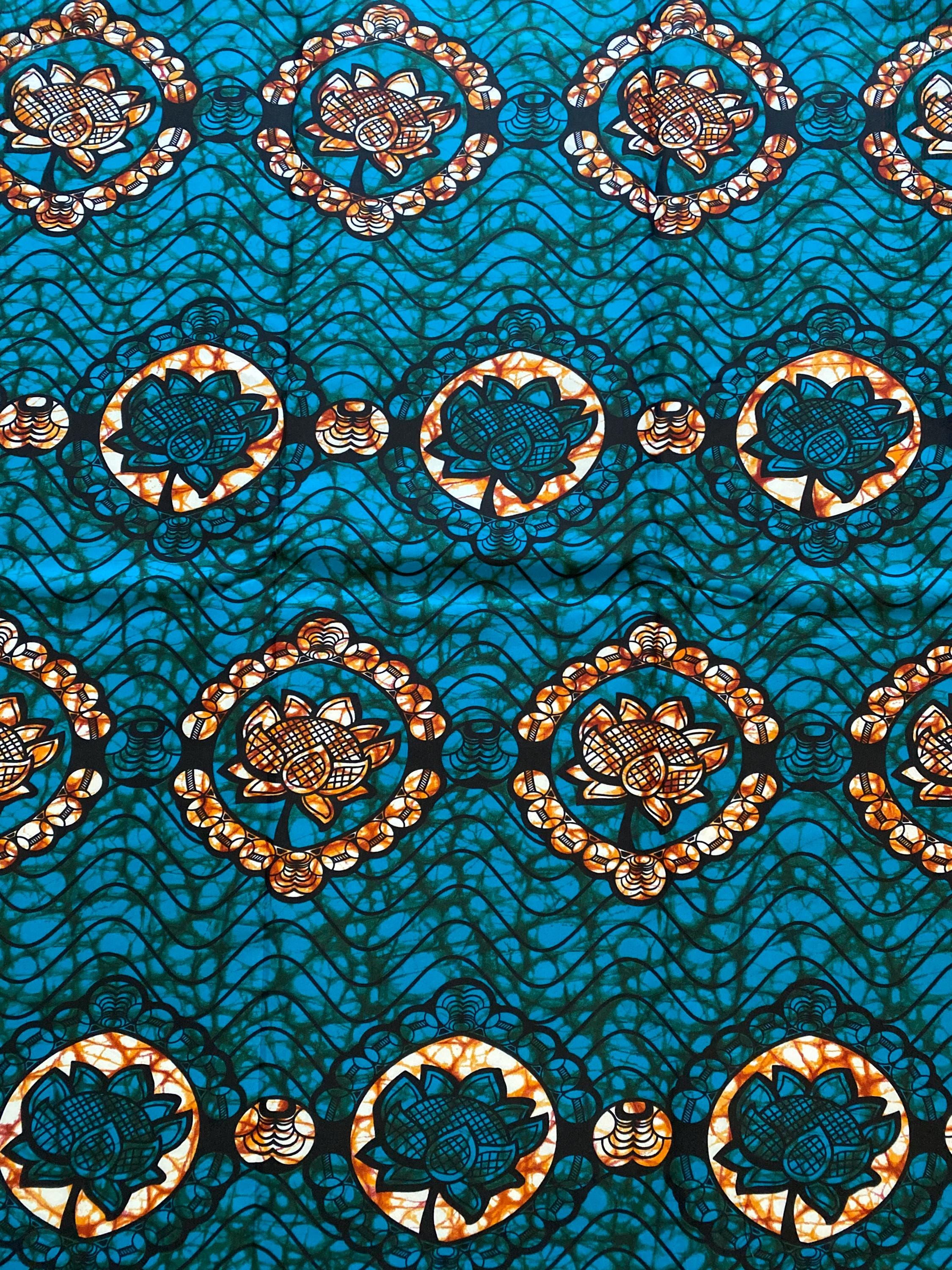 Polycotton African Fabric 6 Yards Soft Ankara Wax Print Material