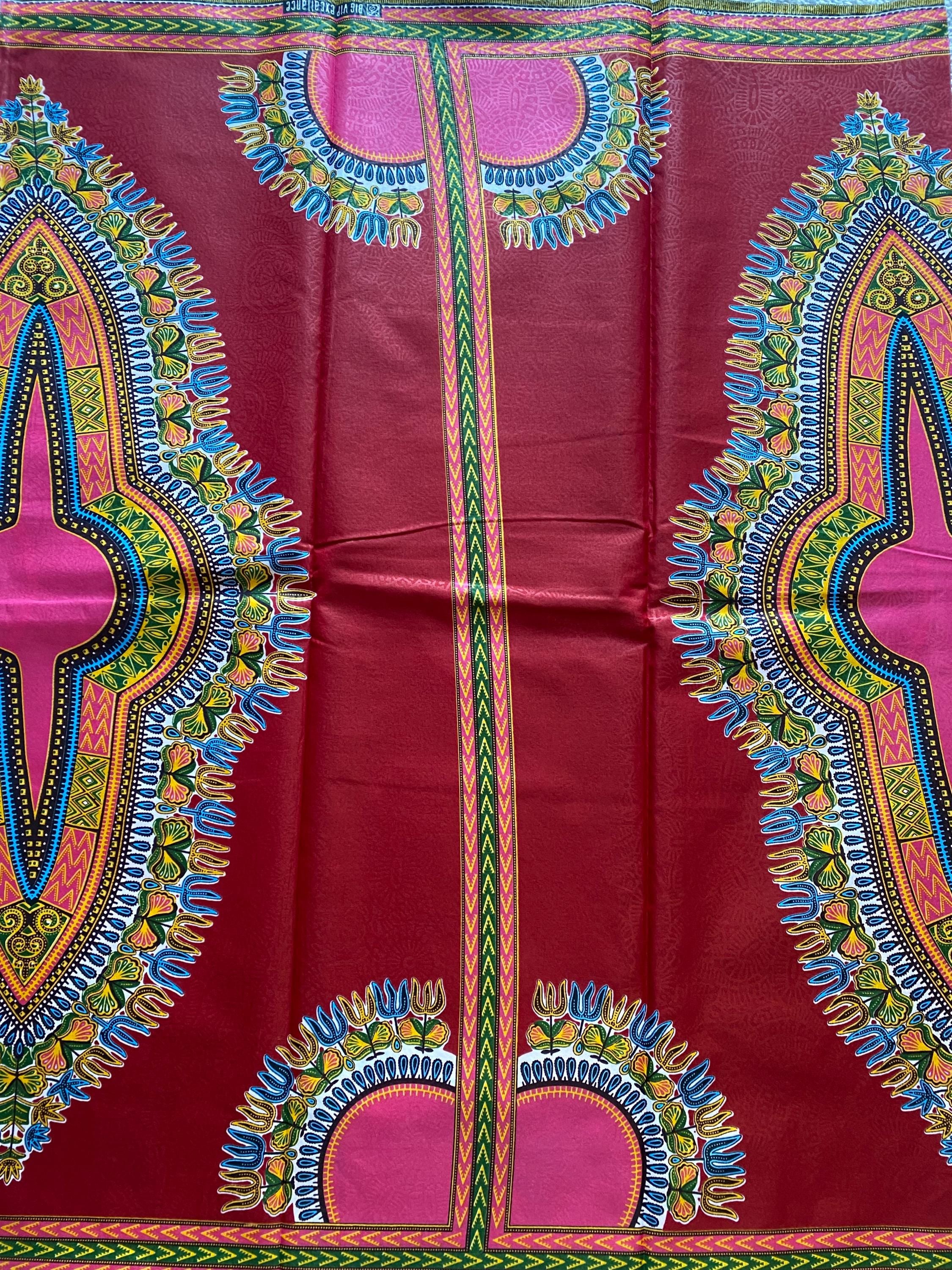 Dashiki African Wax Print Fabric: 100% Cotton Angelina Print, 6 Yards