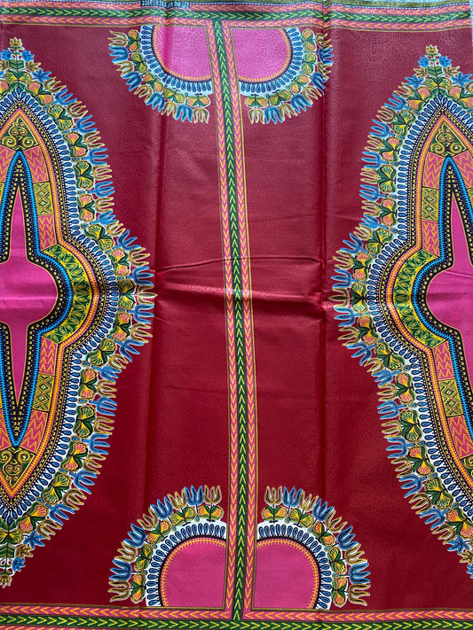 Dashiki African Wax Print Fabric: 100% Cotton Angelina Print, 6 Yards