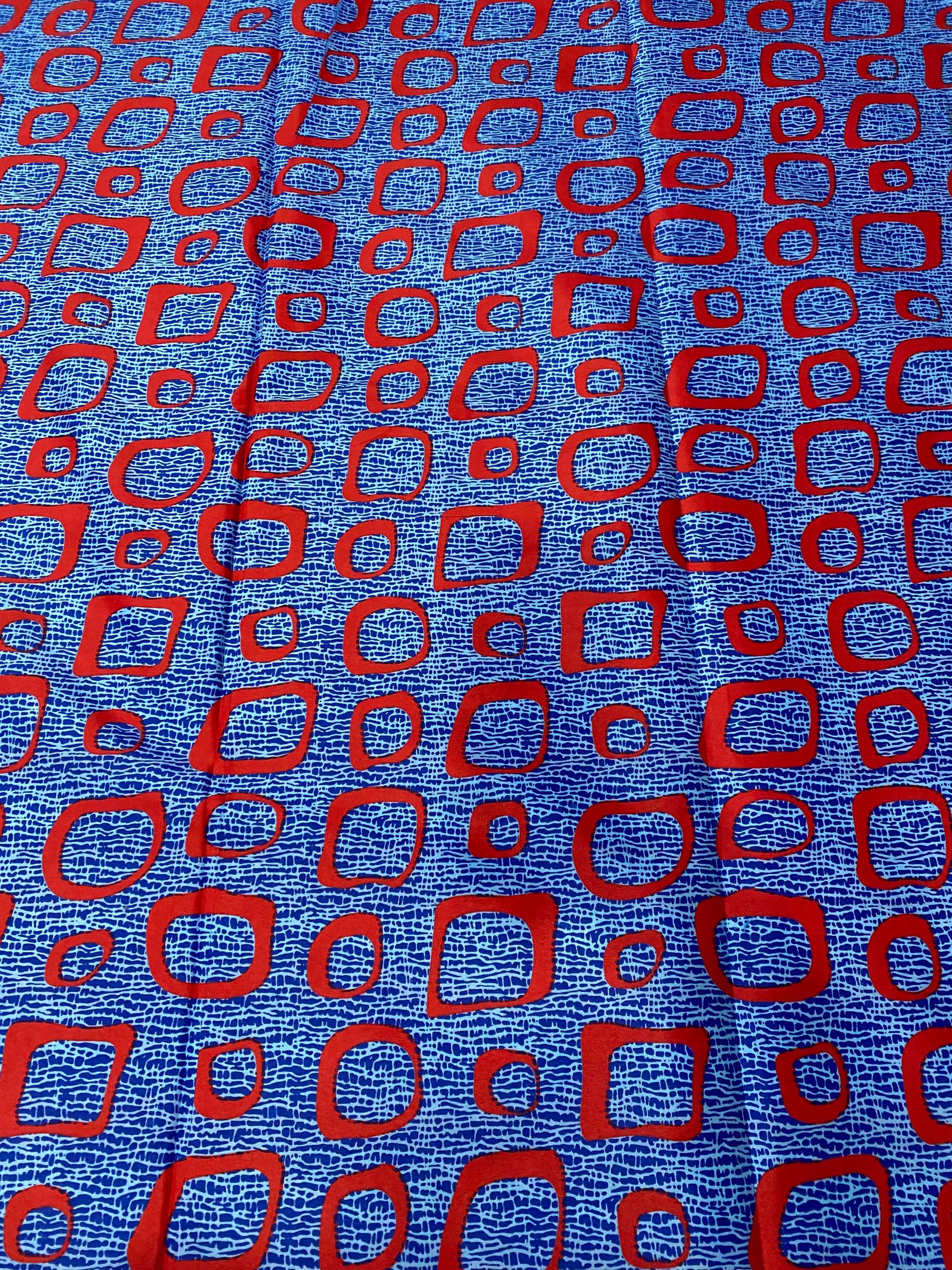 Colorful Ankara Fabric: African Print Polycotton, 6 Yards