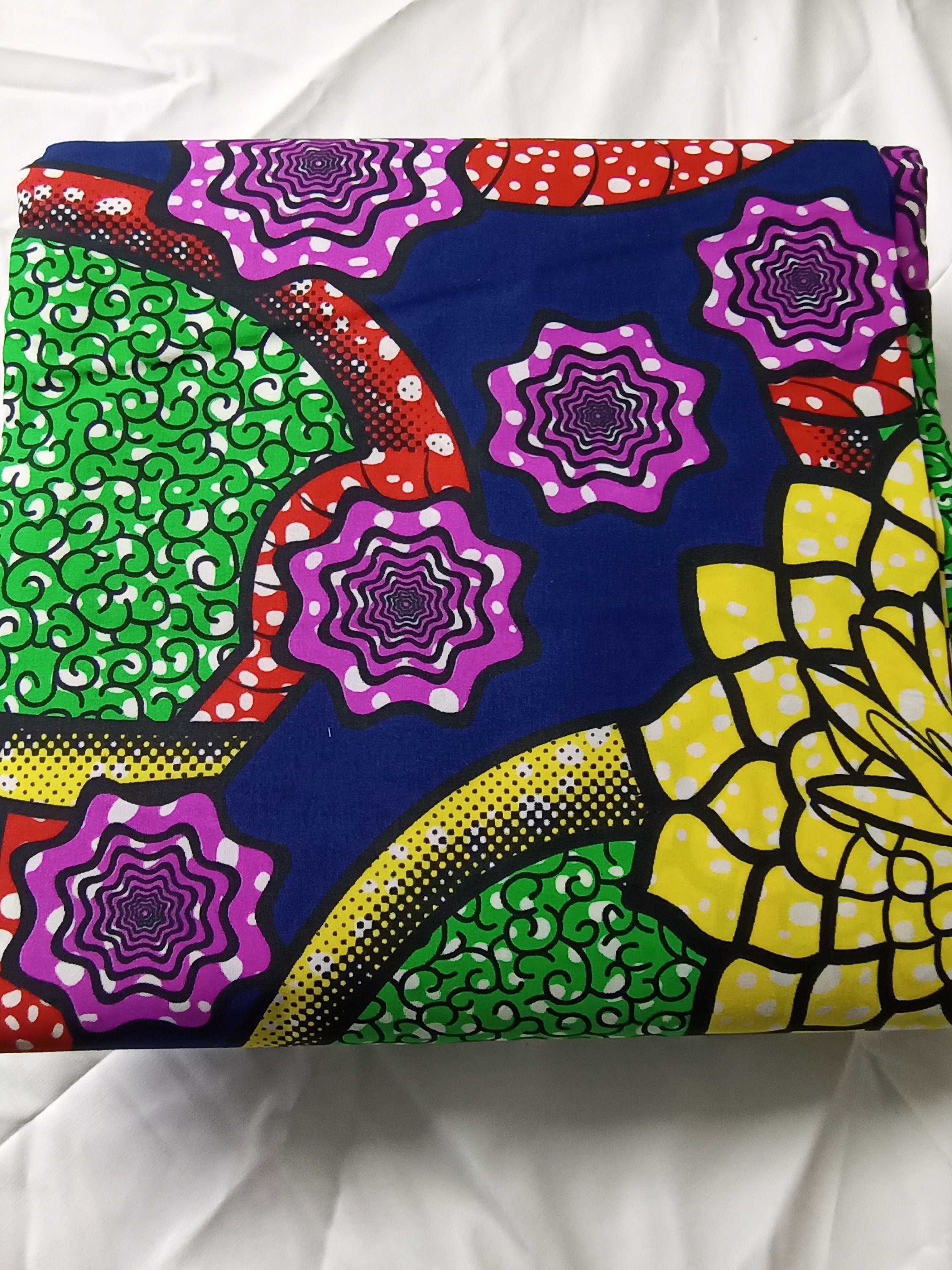 Polycotton African Fabric 6 Yards Soft Ankara Wax Print Material