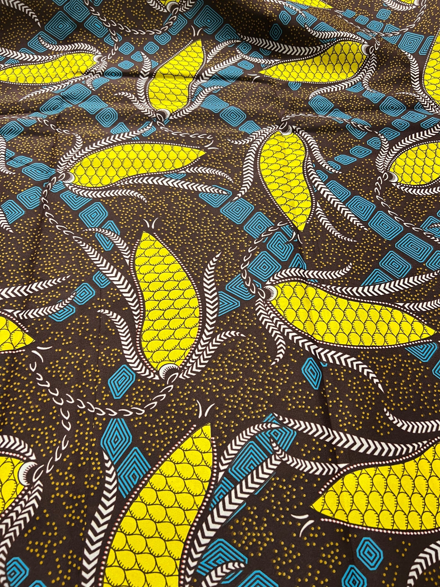 Polycotton African Fabric 6 Yards Soft Ankara Wax Print Material