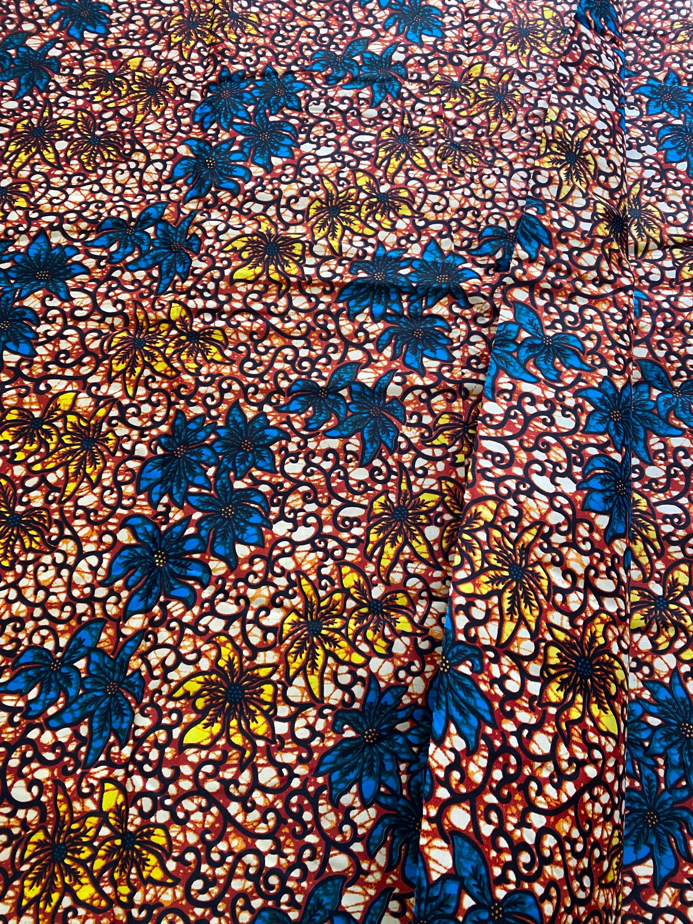 Polycotton African Fabric 6 Yards Soft Ankara Wax Print Material