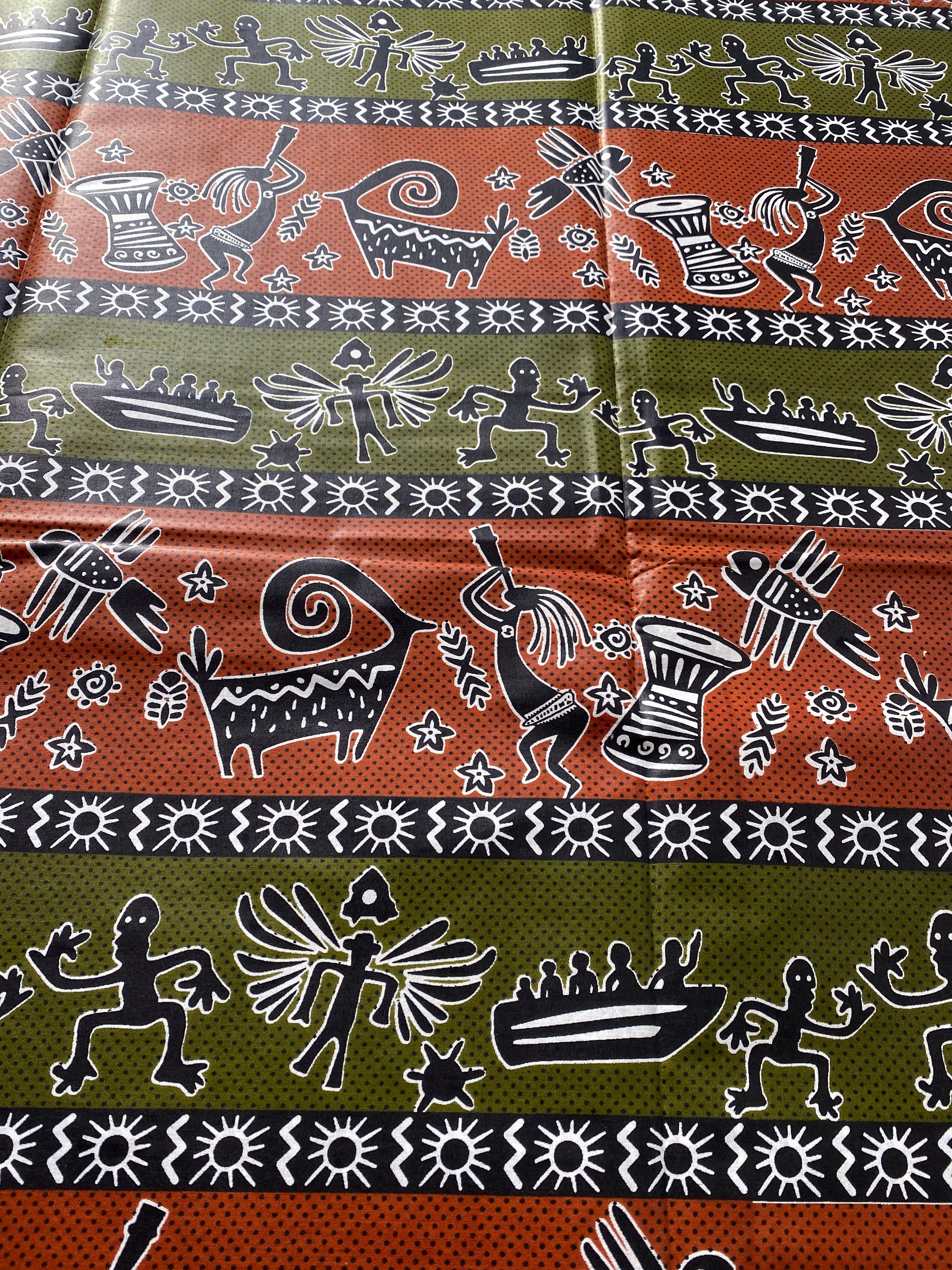 Mud Print Fabric 6 Yards African Tribal Wax Print Cloth