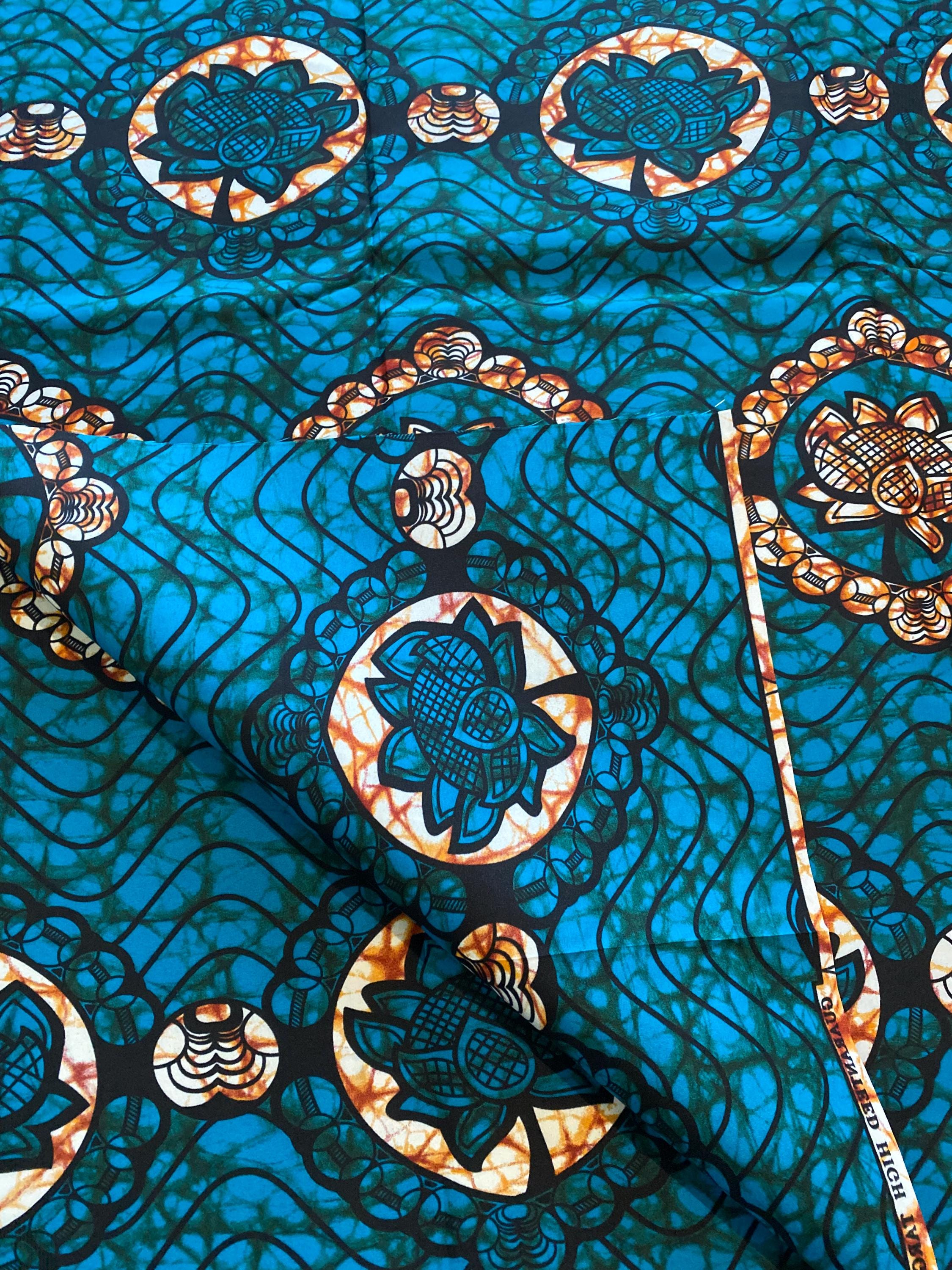 Polycotton African Fabric 6 Yards Soft Ankara Wax Print Material