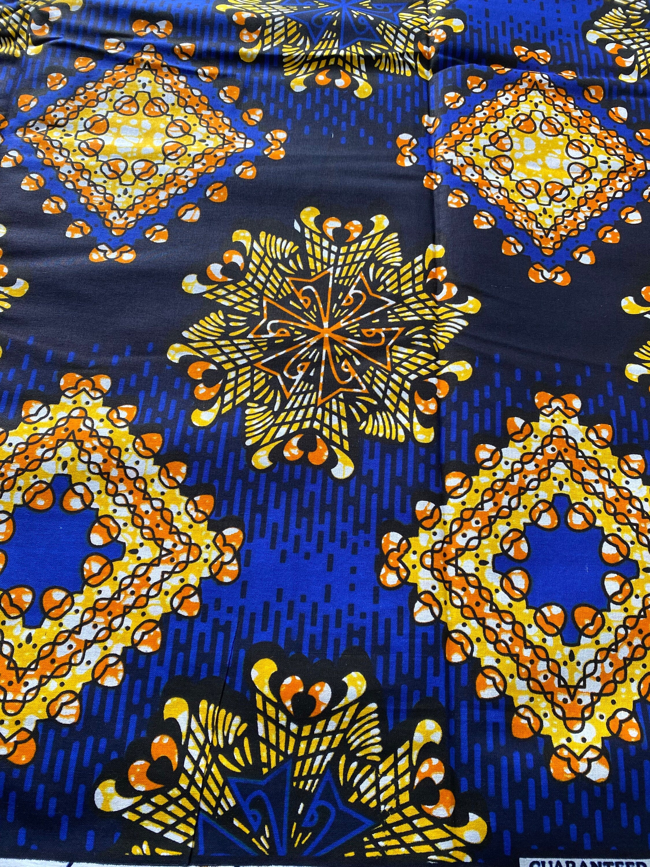 Bold Ankara African Print Fabric: 6 Yards 100% Cotton Wax Print