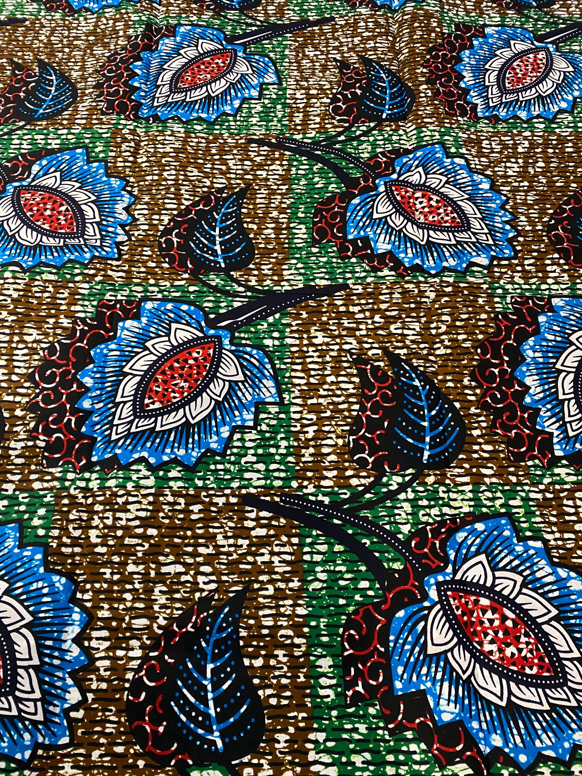 6 Yards 100% Cotton Ankara Wax Print Fabric African Print for Dressmaking, Quilting & Home Décor