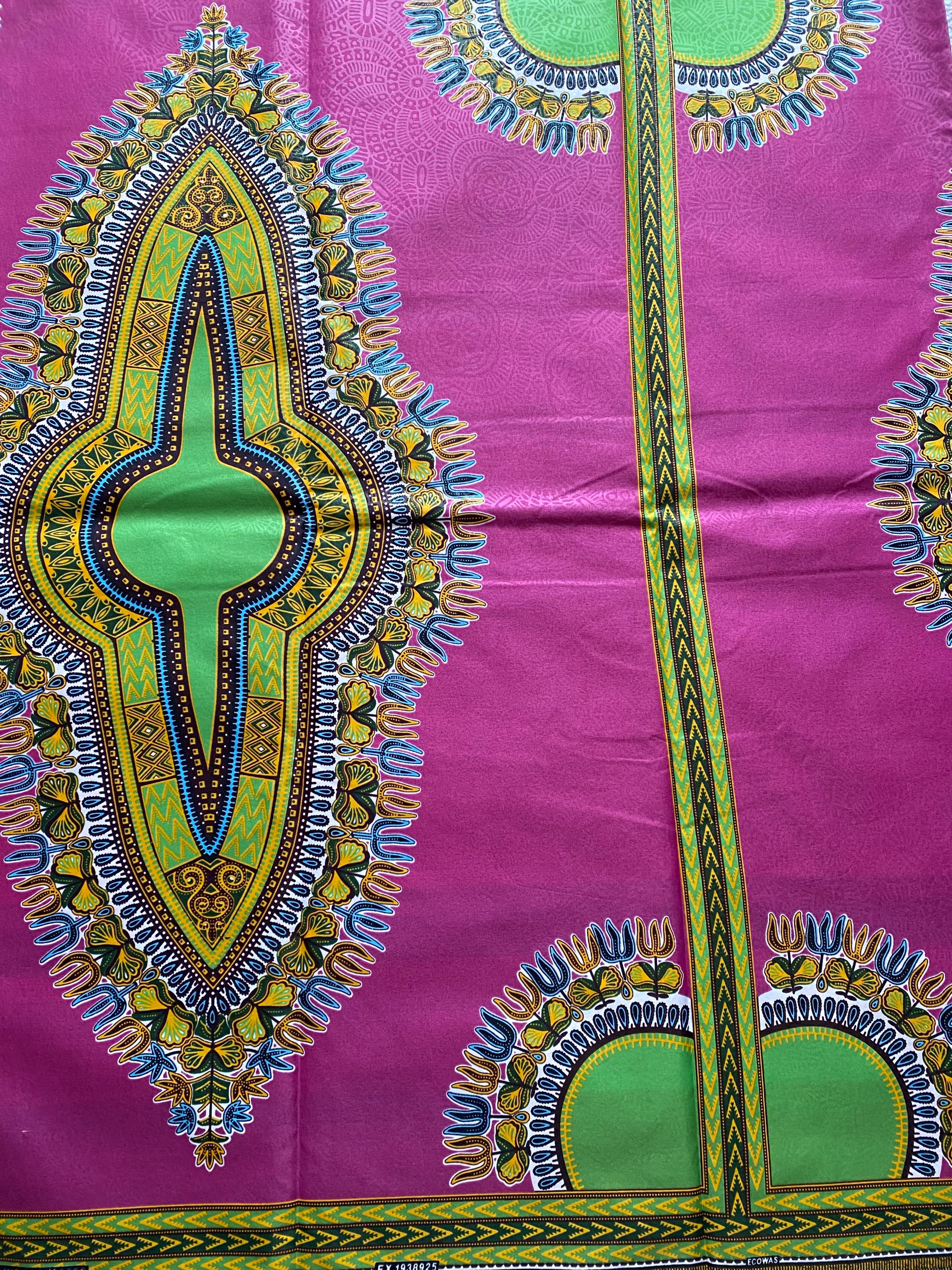 Dashiki African Wax Print: Angelina Cotton Ankara Fabric, 6 Yards