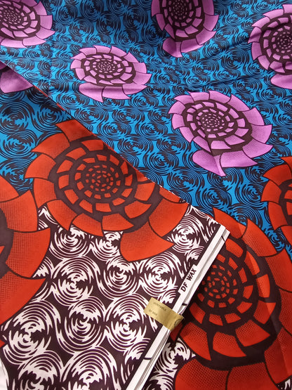 Polycotton African Fabric 6 Yards Soft Ankara Wax Print Material