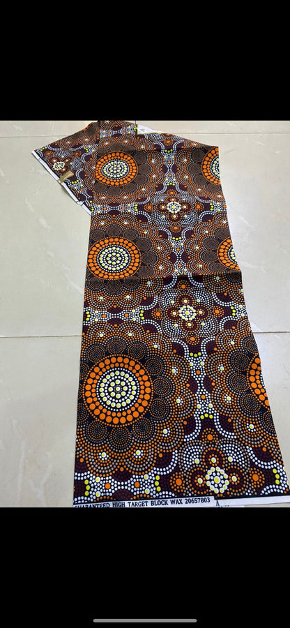 Polycotton African Fabric 6 Yards Soft Ankara Wax Print Material