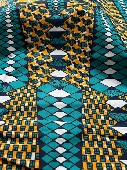 Polycotton African Fabric 6 Yards Soft Ankara Wax Print Material