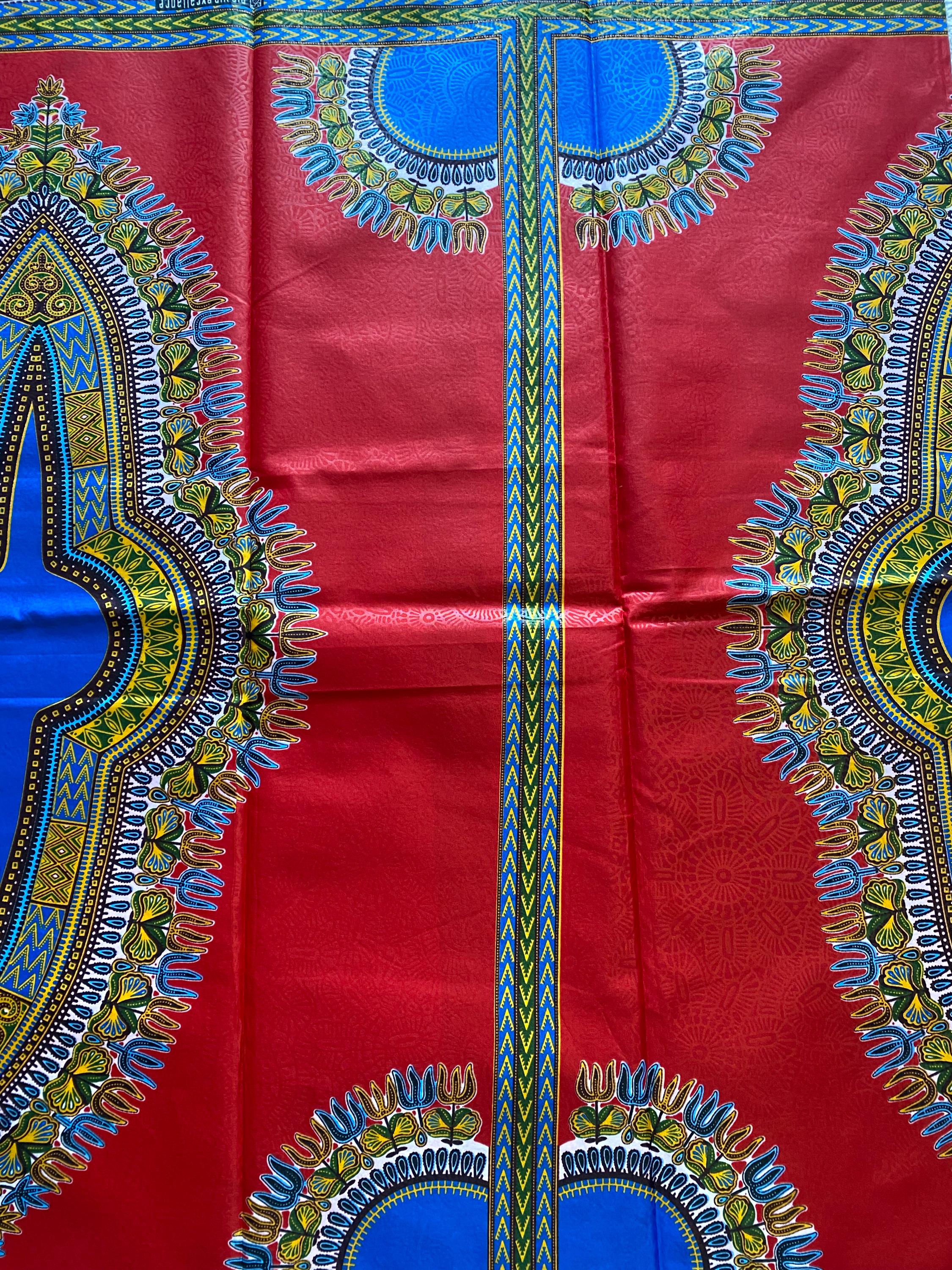 Dashiki African Wax Print: Angelina Cotton Fabric, 6 Yards