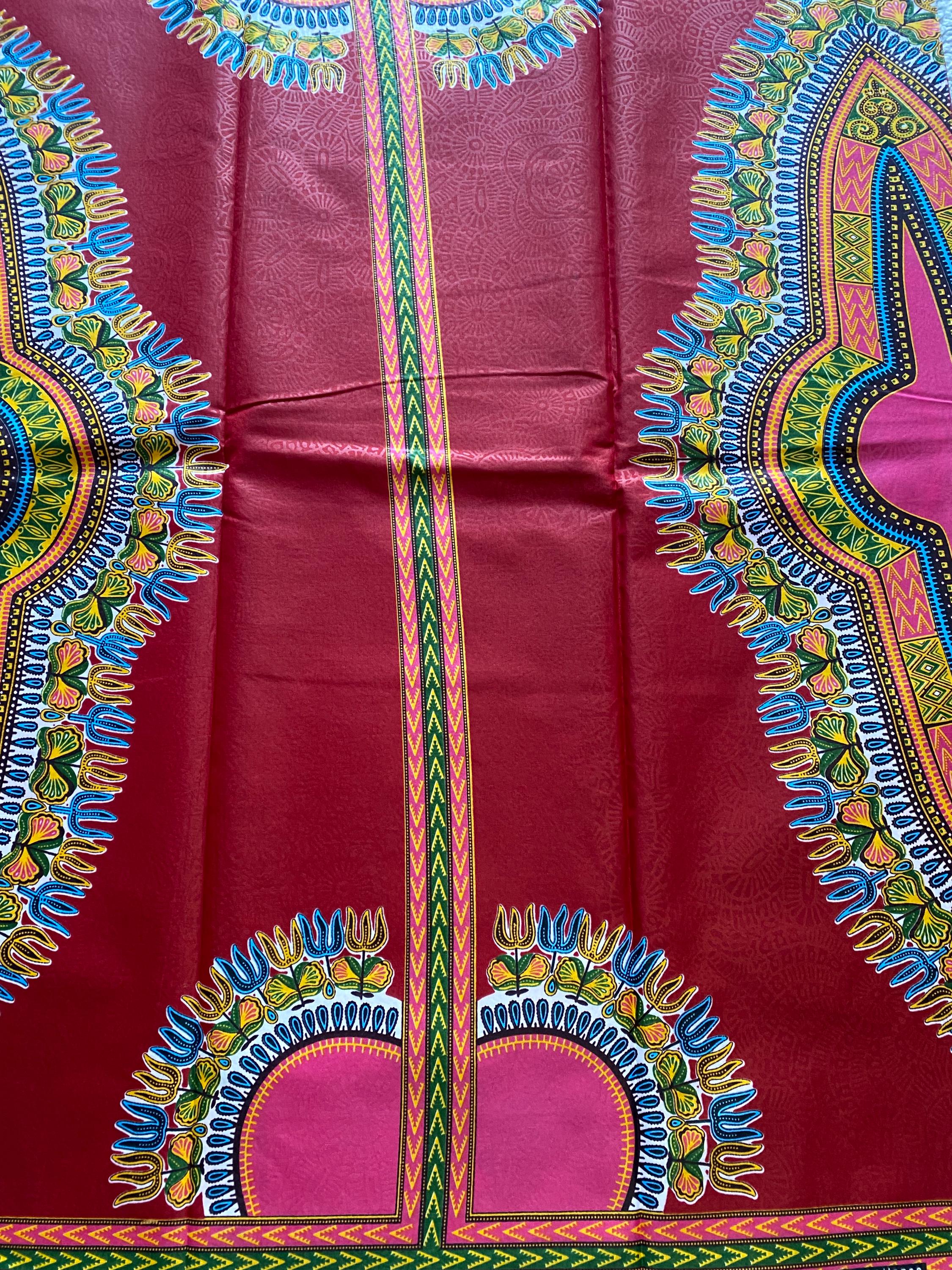 Dashiki African Wax Print Fabric: 100% Cotton Angelina Print, 6 Yards