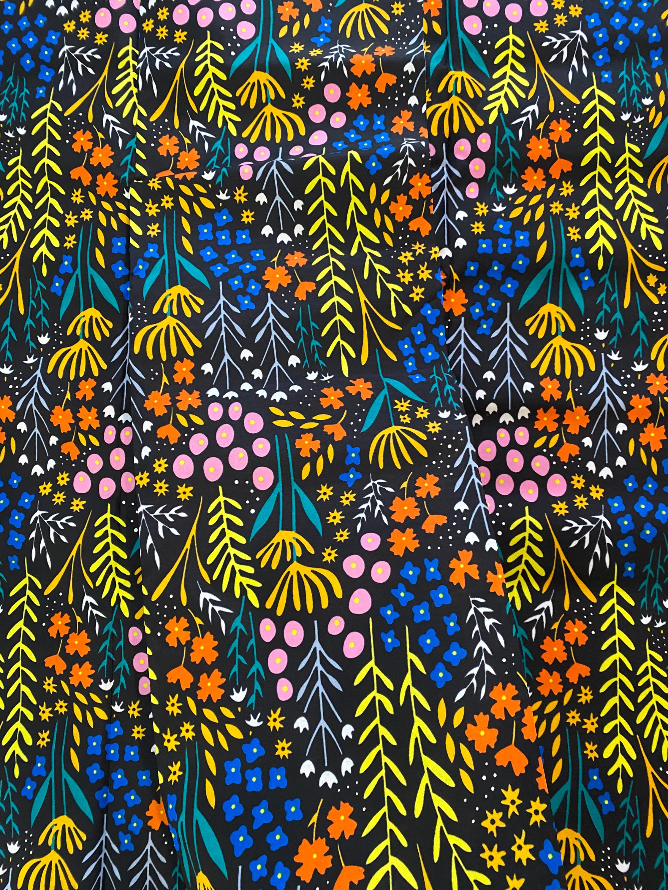 Floral Ankara Fabric, Colorful African Print, 6 Yards