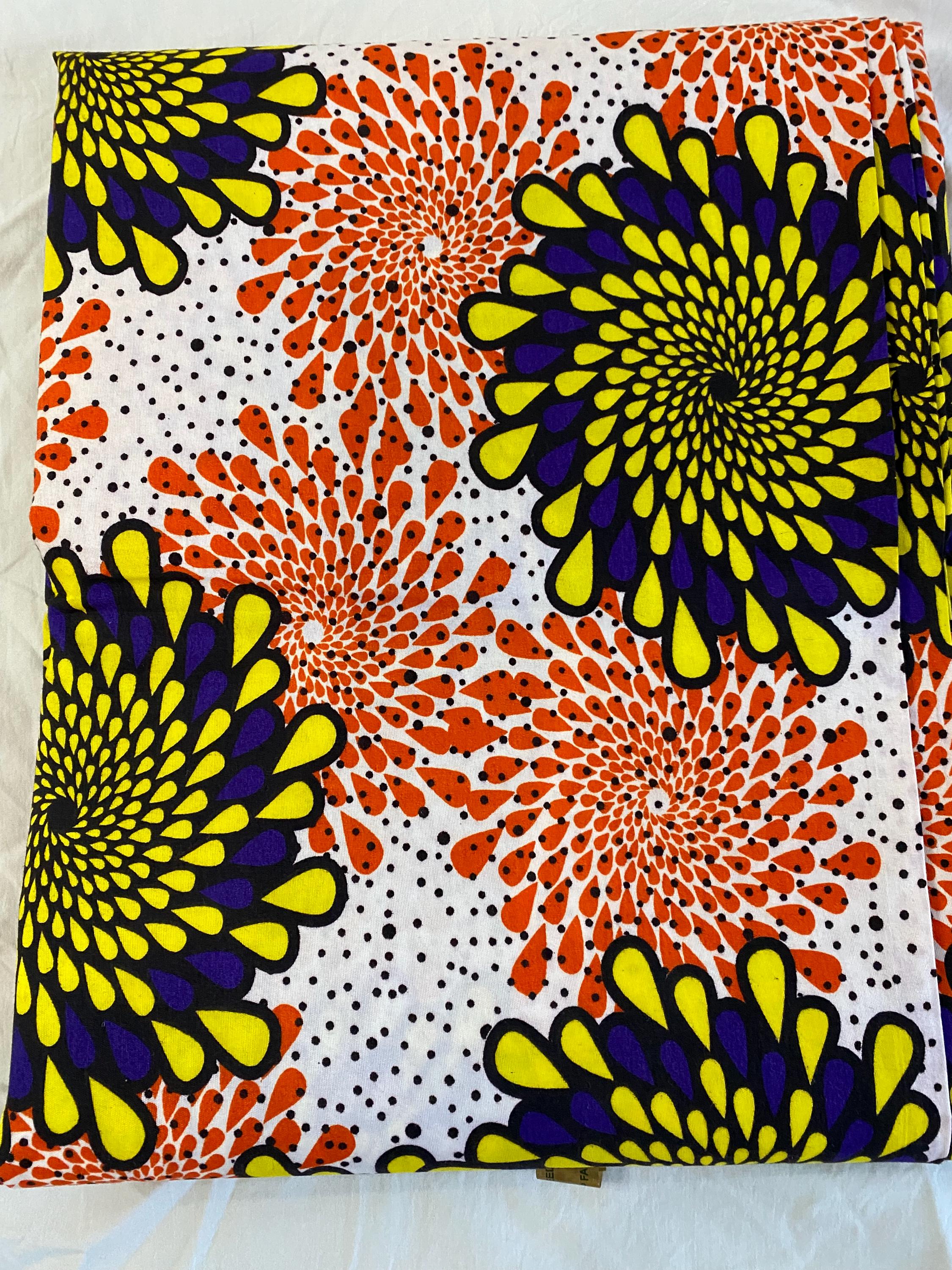 Polycotton African Fabric 6 Yards Soft Ankara Wax Print Material