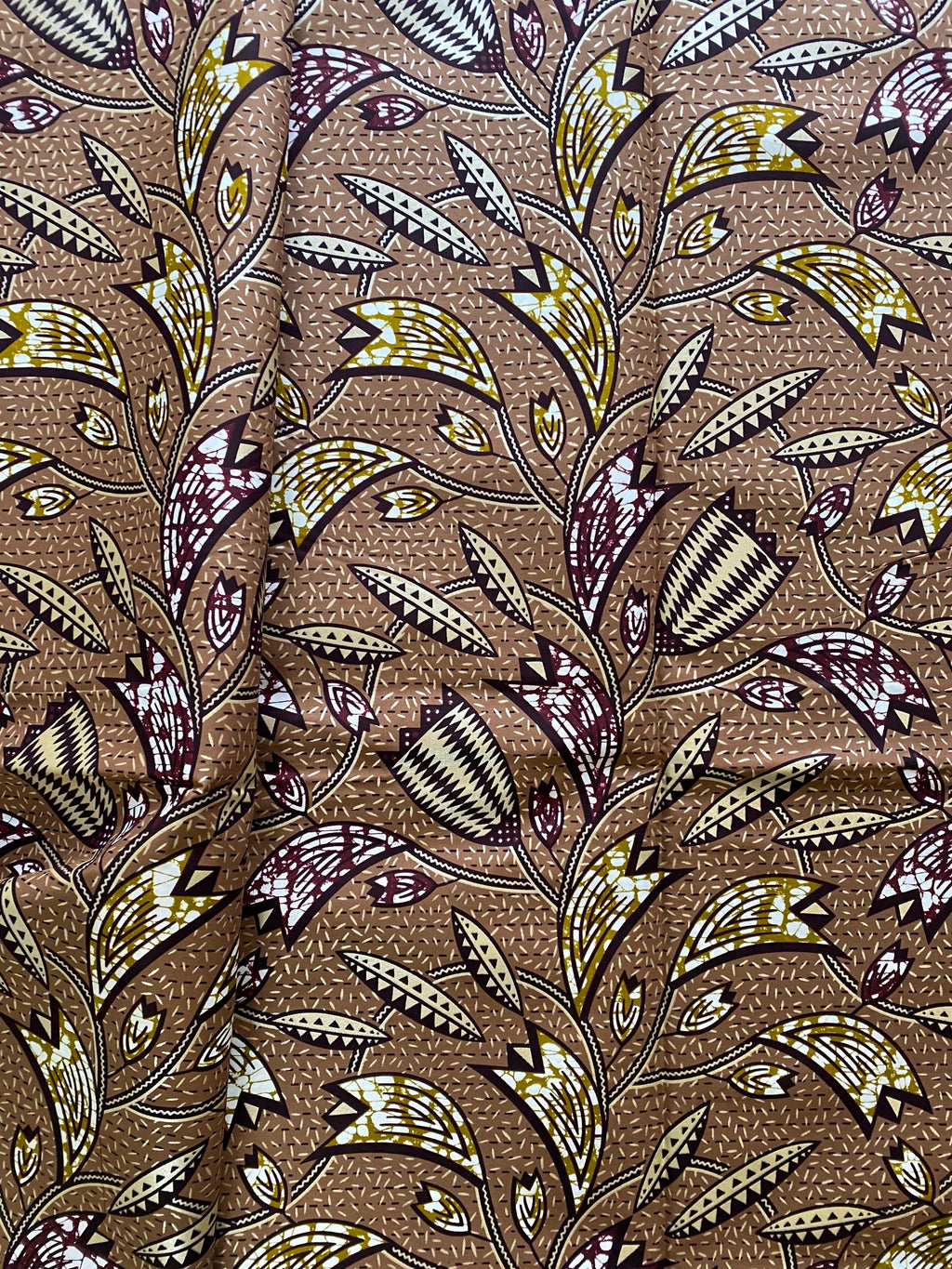 Gold Embellished Ankara Fabric 6 Yards African Wax Print with Gold Detail
