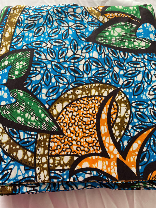 Polycotton African Fabric 6 Yards Soft Ankara Wax Print Material