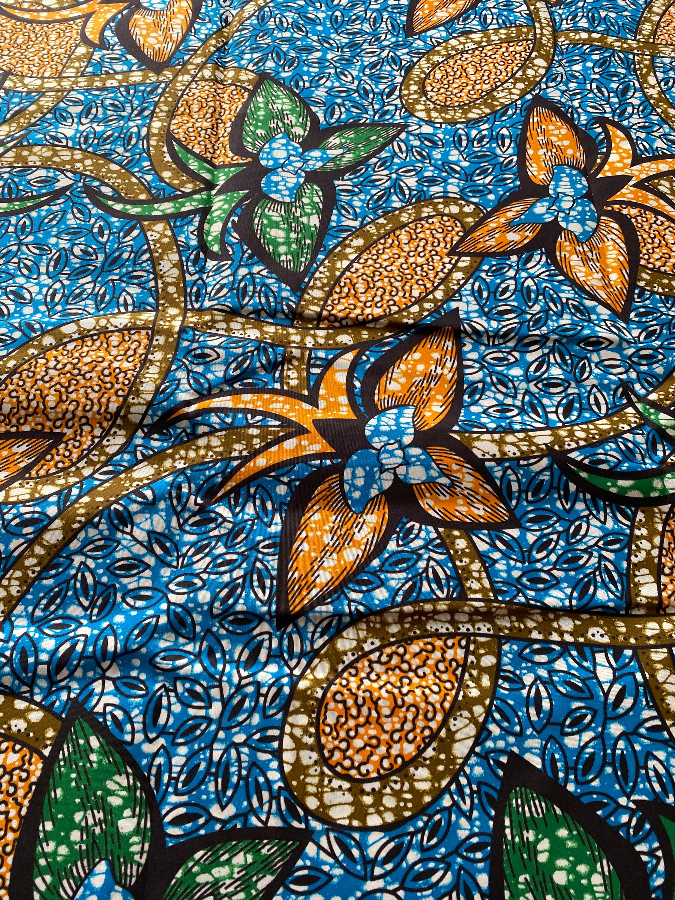 Polycotton African Fabric 6 Yards Soft Ankara Wax Print Material