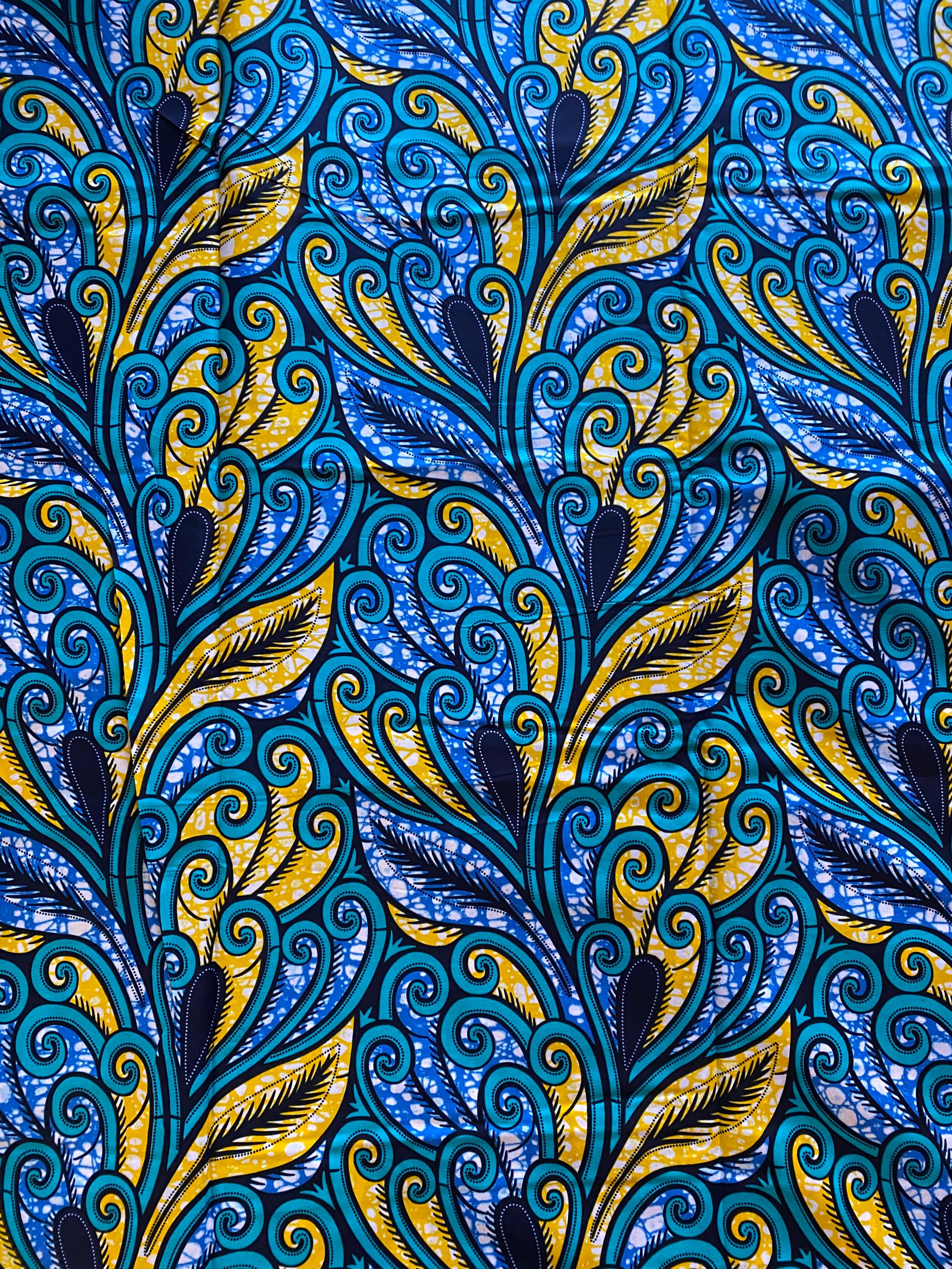 Ankara Wax Print Fabric, Exclusive African Cotton, 6 Yards
