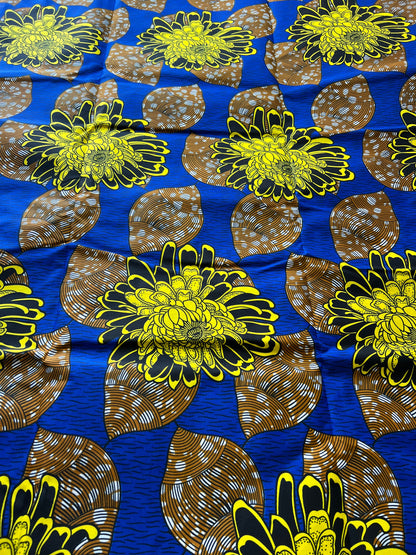 Polycotton African Fabric 6 Yards Soft Ankara Wax Print Material