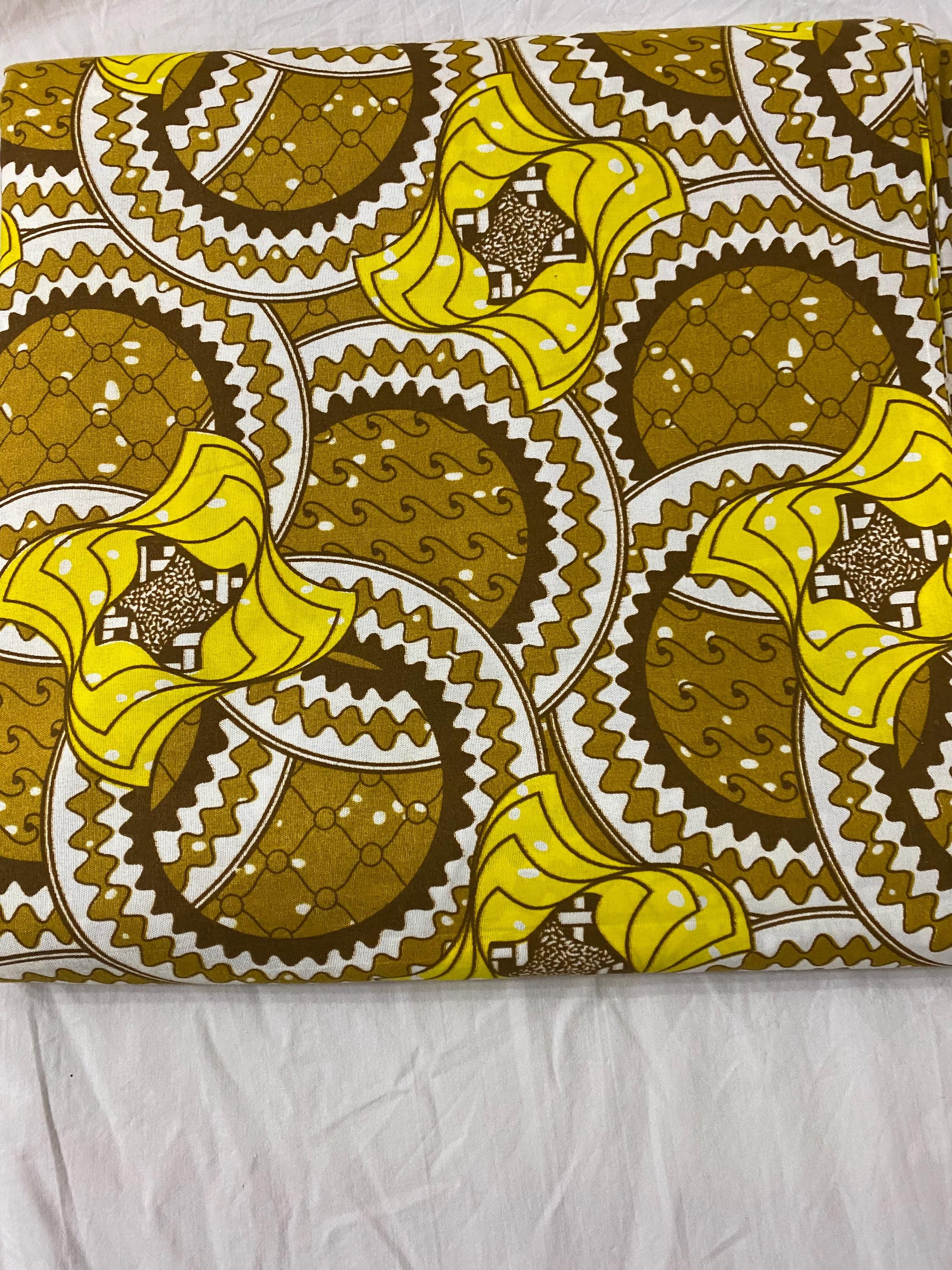 Colorful Ankara Fabric: African Print Polycotton, 6 Yards
