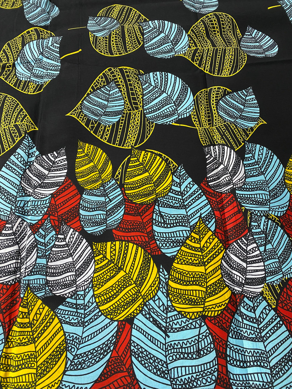 African Wax Print Fabric: Floral Ankara Cotton, 6 Yards