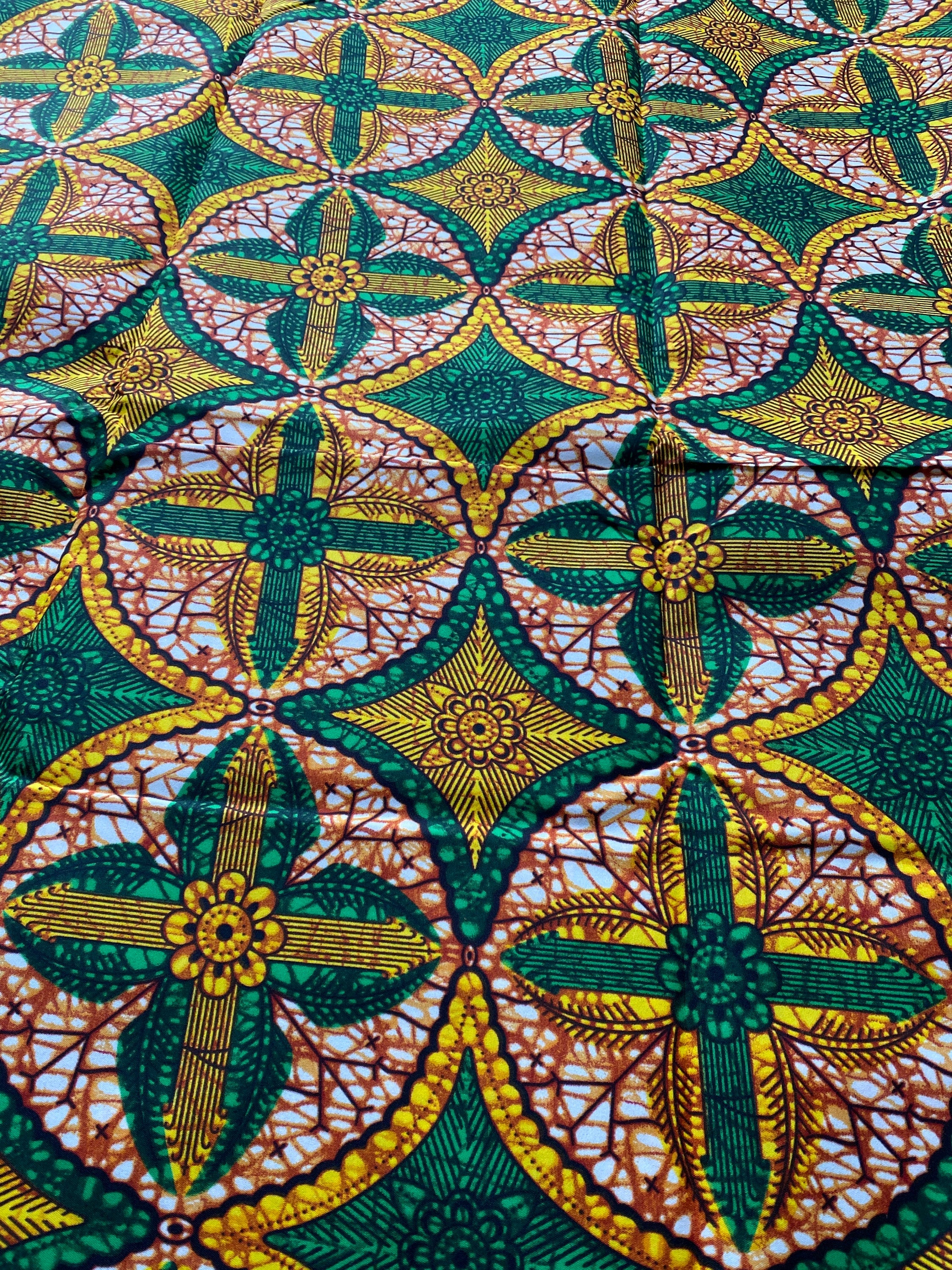 Polycotton African Fabric 6 Yards Soft Ankara Wax Print Material