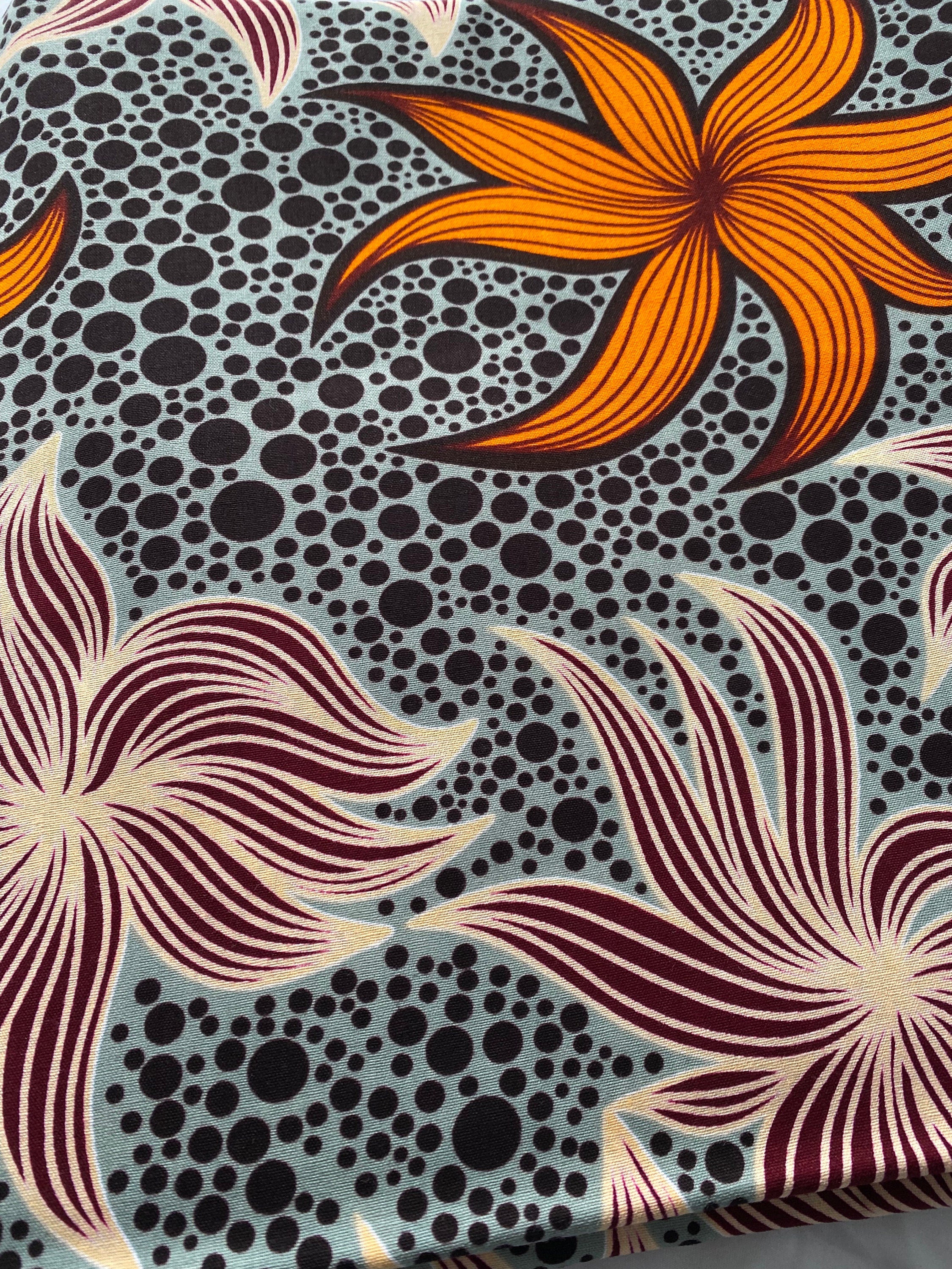 6 Yards 100% Cotton Ankara Wax Print Fabric African Print for Dressmaking, Quilting & Home Décor