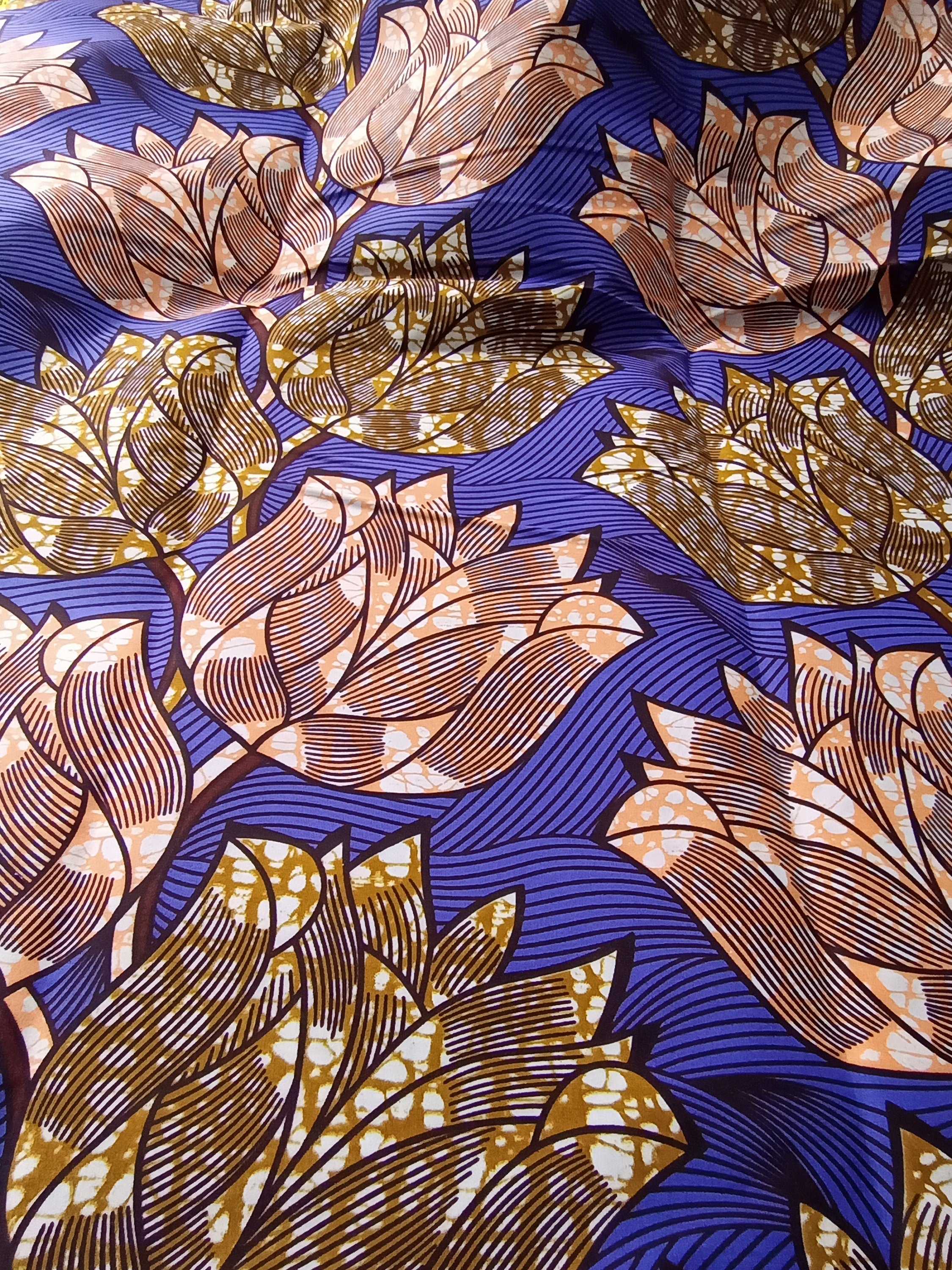 Polycotton African Fabric 6 Yards Soft Ankara Wax Print Material