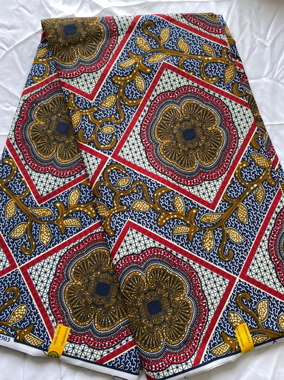 Polycotton African Fabric 6 Yards Soft Ankara Wax Print Material