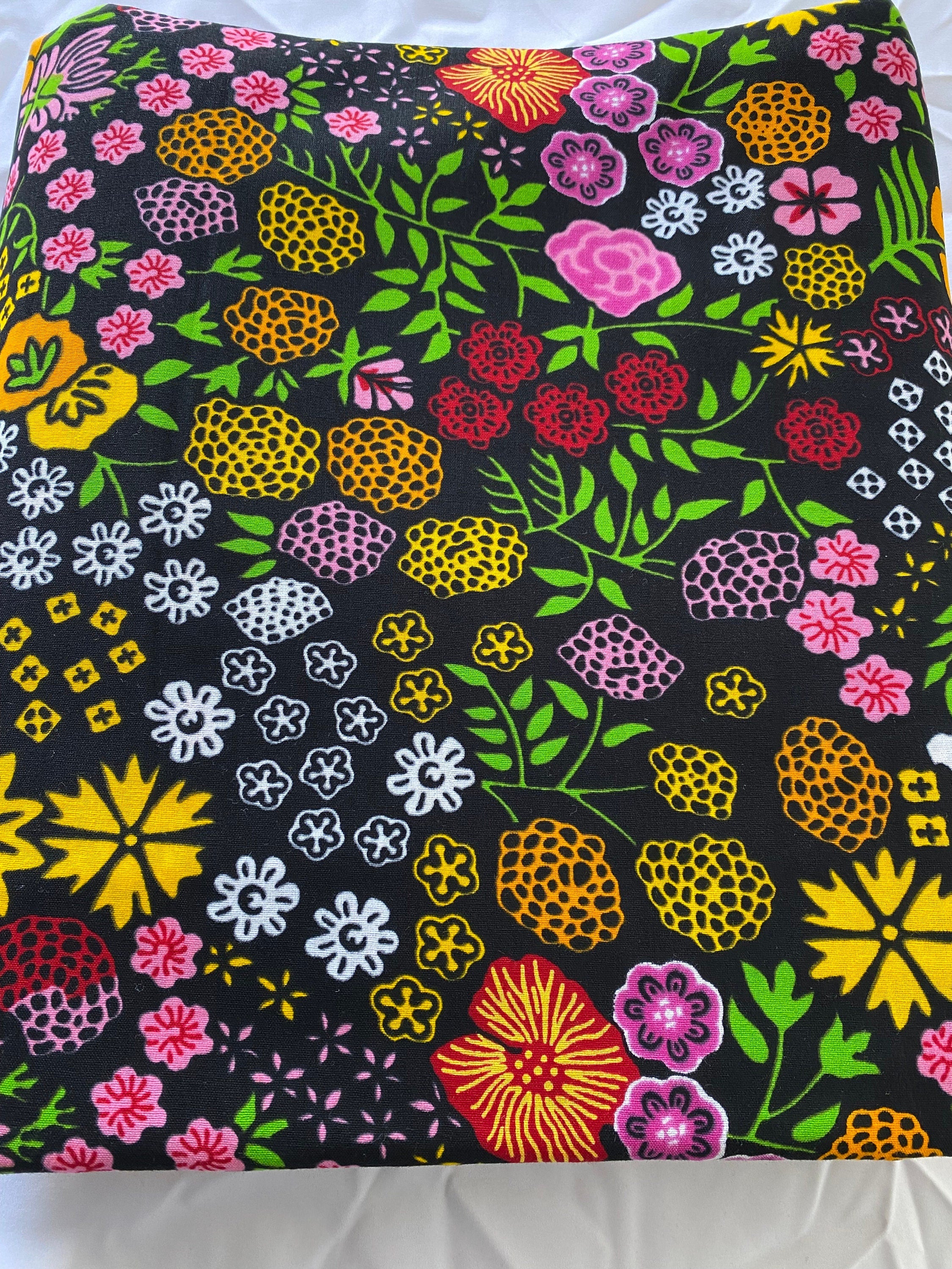 African Wax Print Fabric: Floral Ankara Cotton, 6 Yards