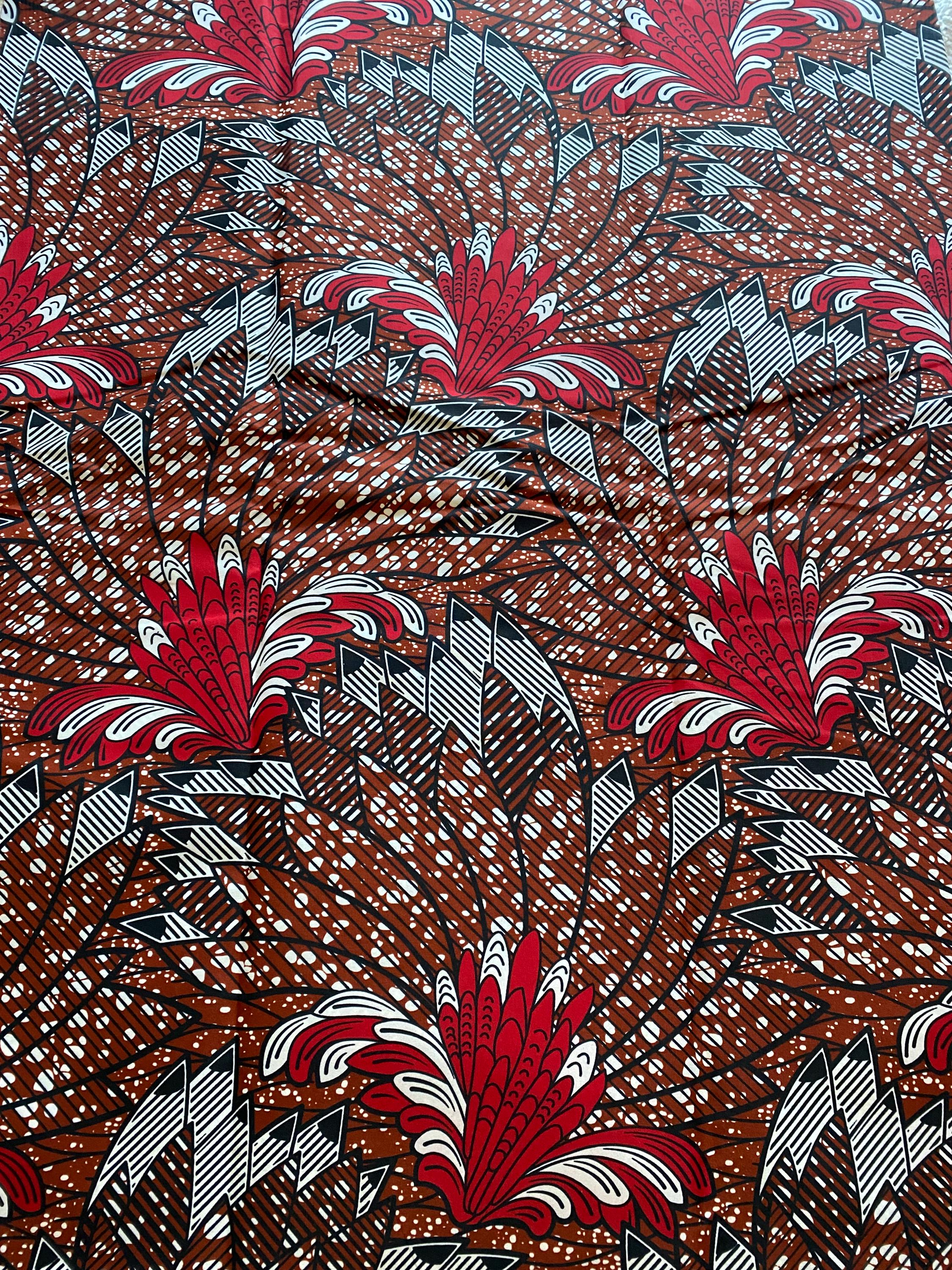 Polycotton African Fabric 6 Yards Soft Ankara Wax Print Material