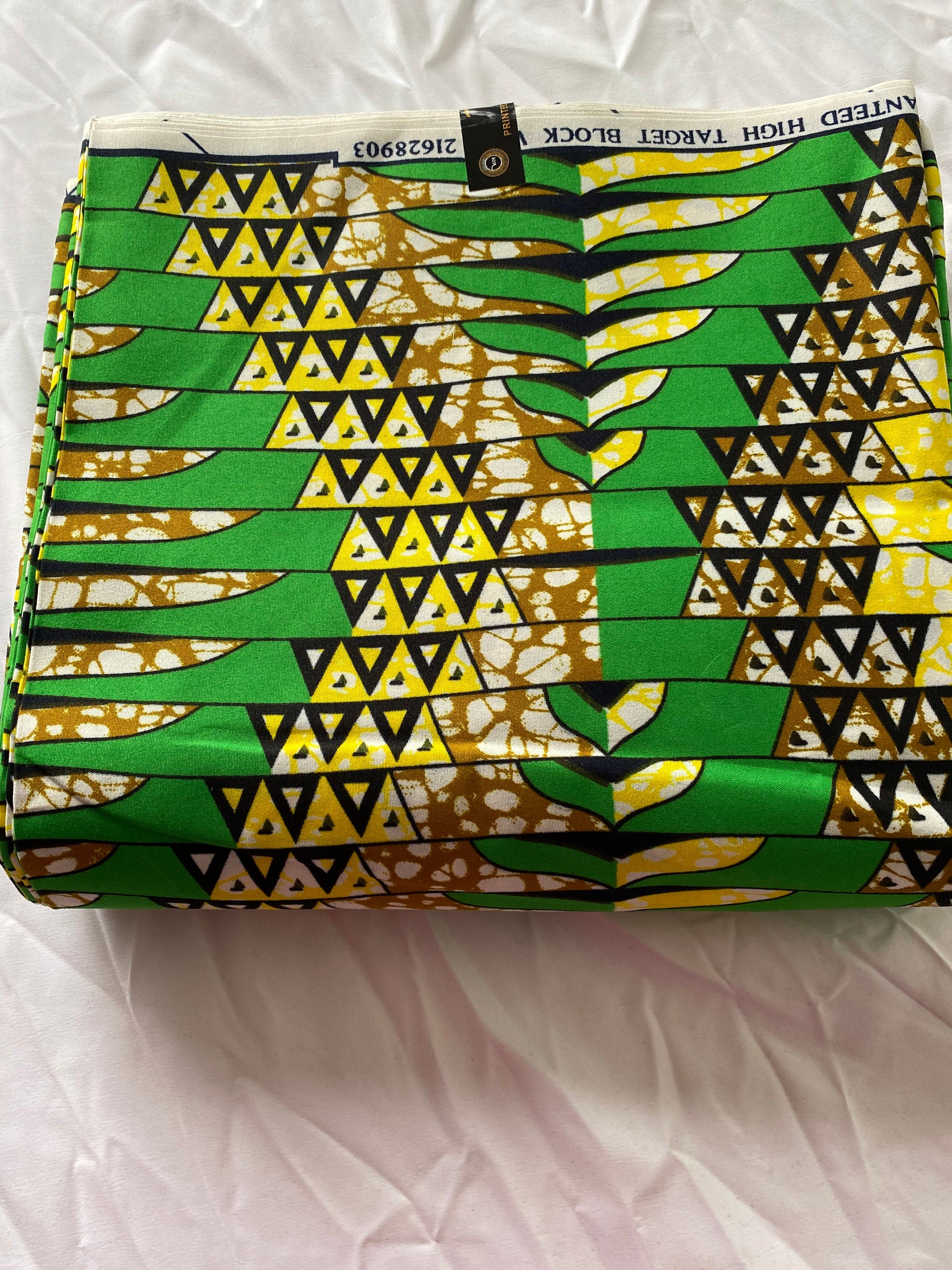 Polycotton African Fabric 6 Yards Soft Ankara Wax Print Material