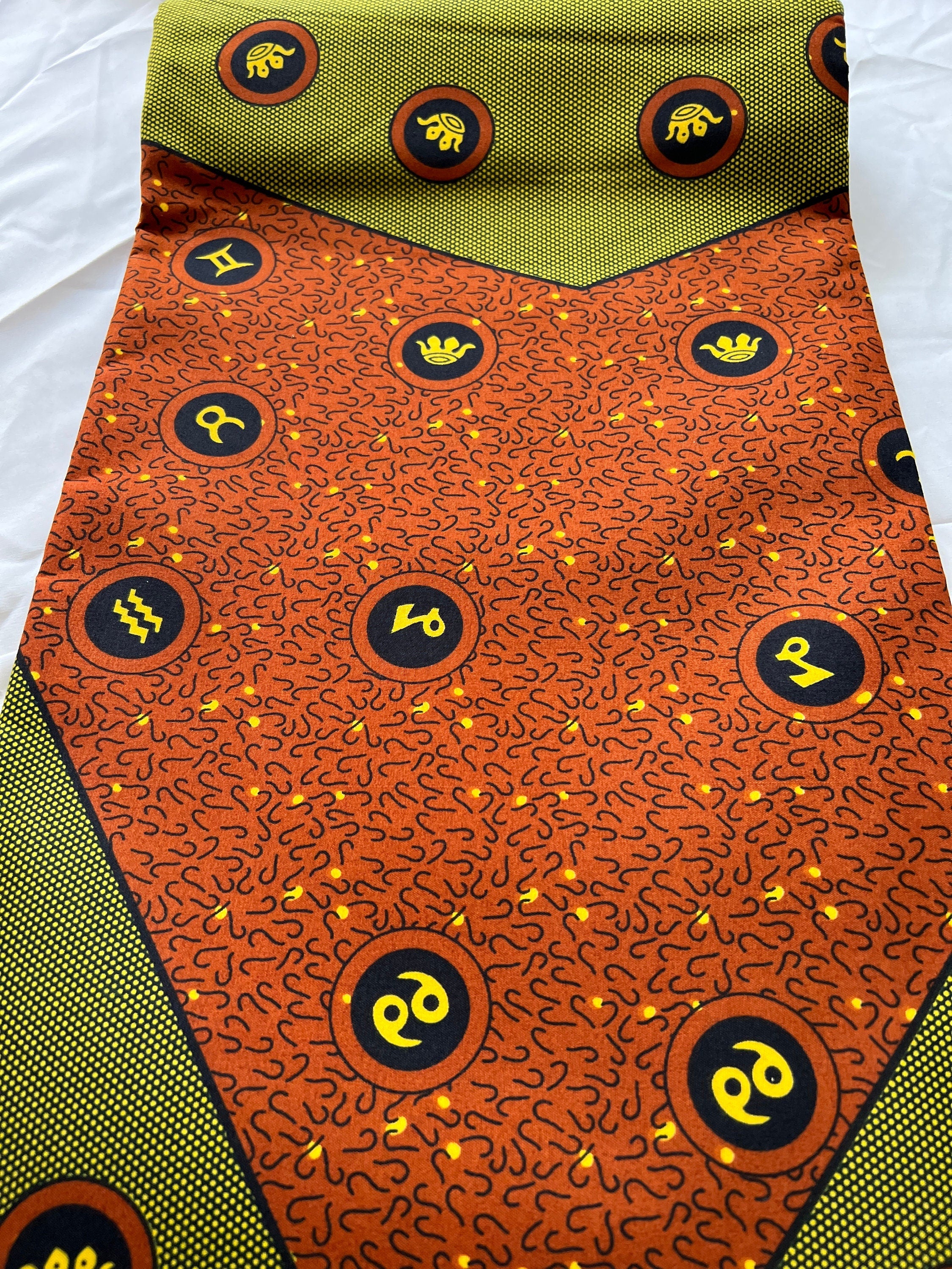 Double Sided Ankara Fabric: Colorful African Print, 6 Yards