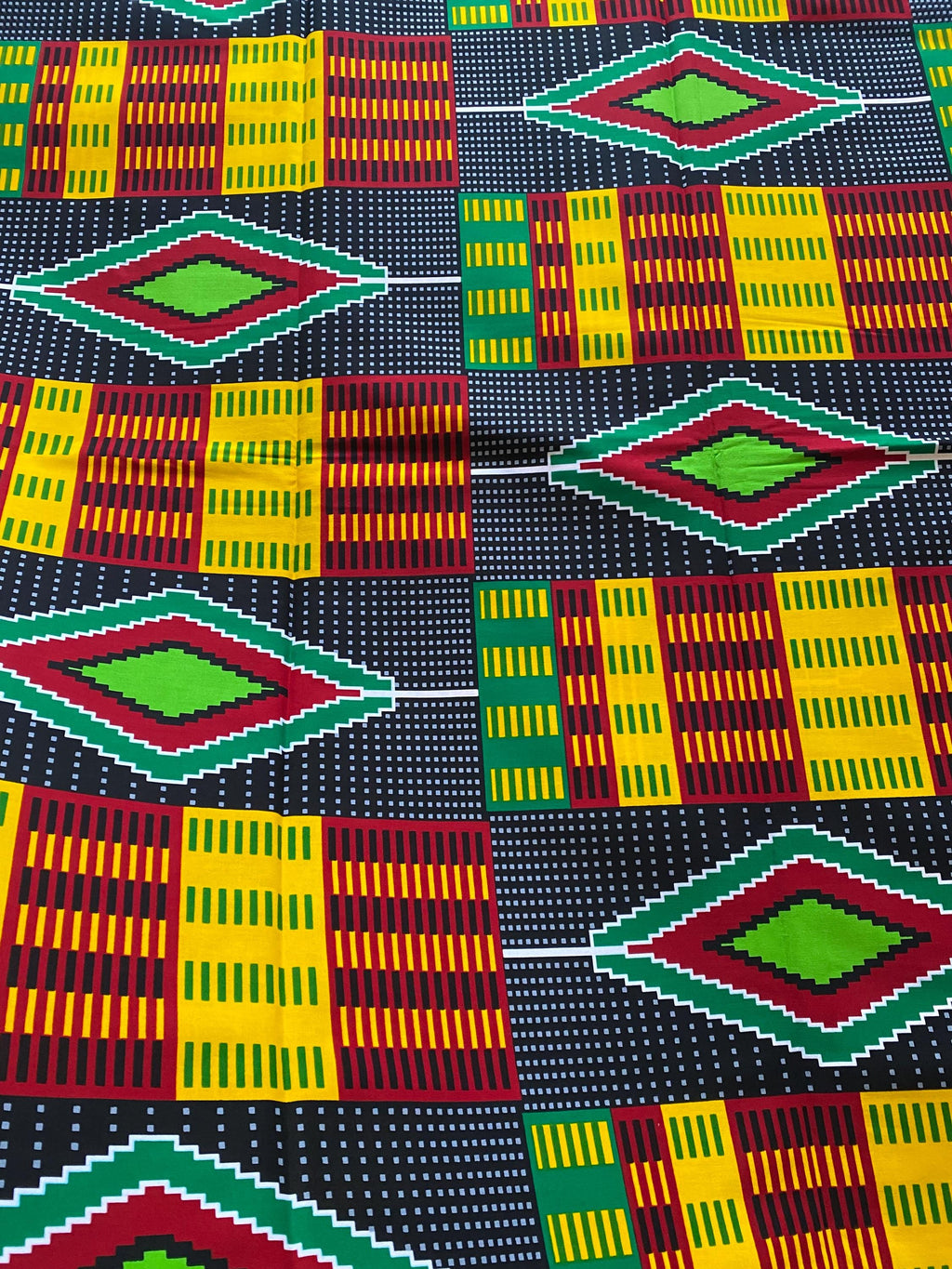 Kente Print Cotton Fabric – African Wax Print, Dress Making By The Yard