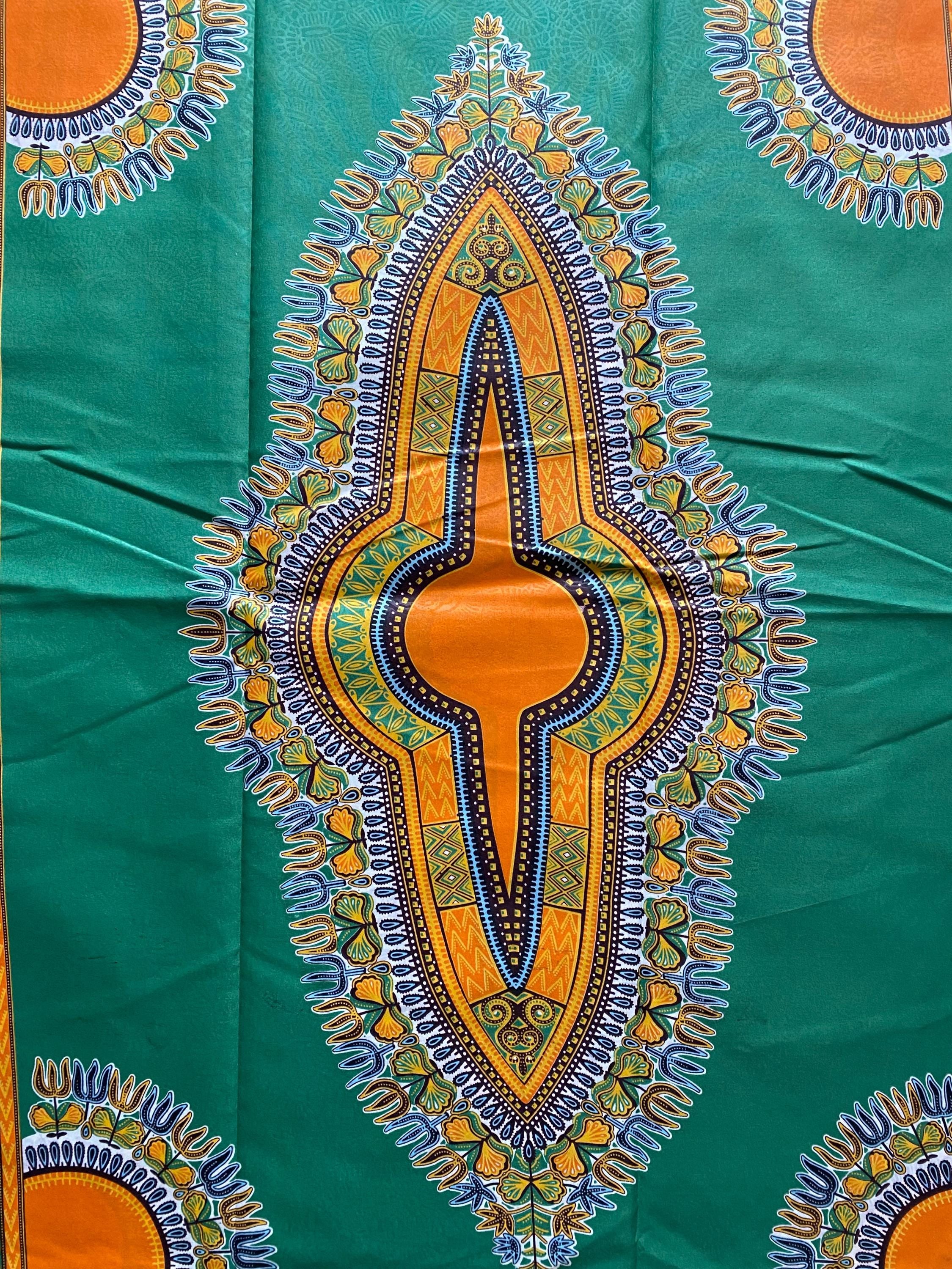 Dashiki African Wax Print: Angelina Cotton Fabric, 6 Yards