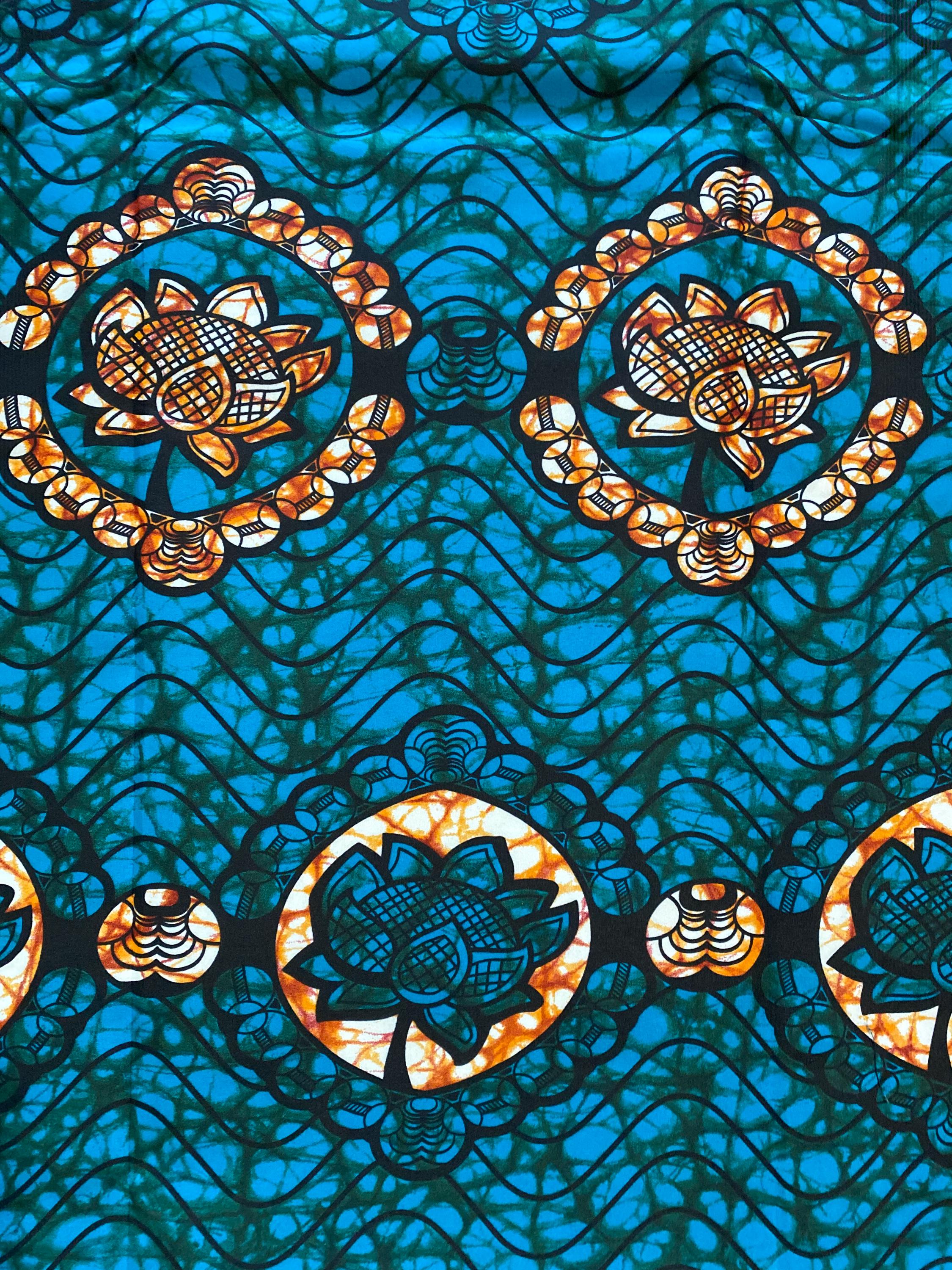 Polycotton African Fabric 6 Yards Soft Ankara Wax Print Material