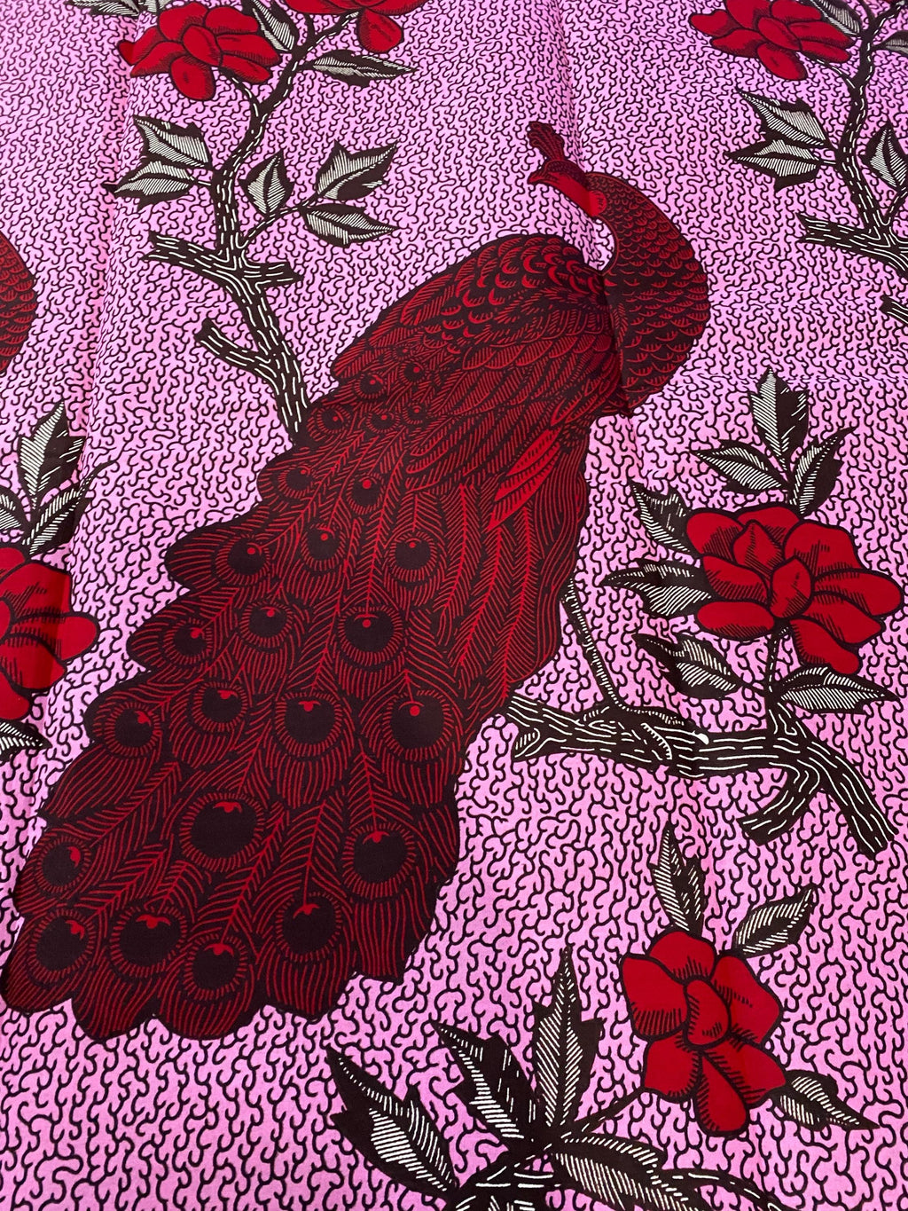 Floral African Wax Print Fabric: Yellow & Cream Ankara Cotton, 6 Yards