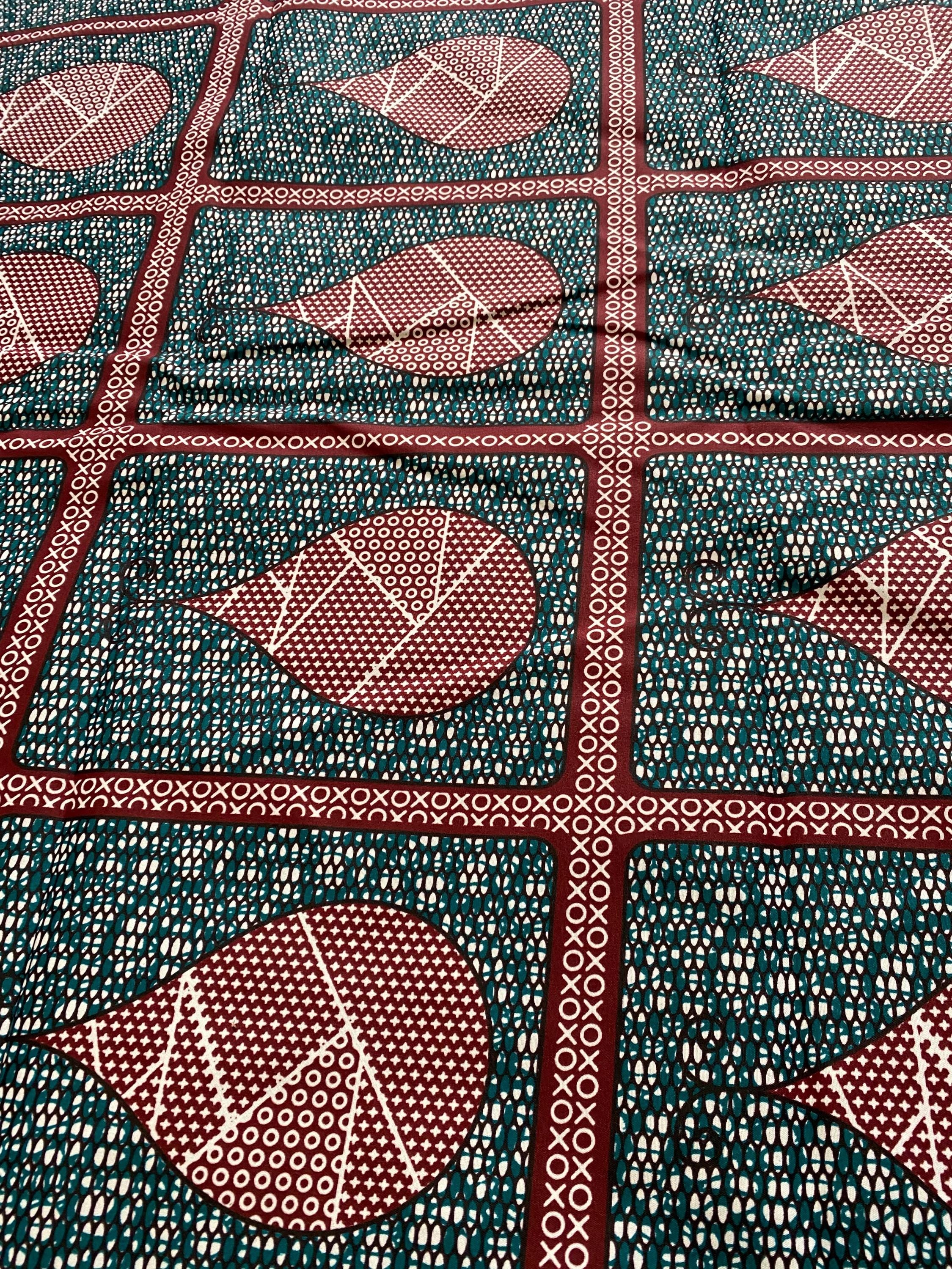 African Ankara Polycotton Fabric: Bold Print, 6 Yards