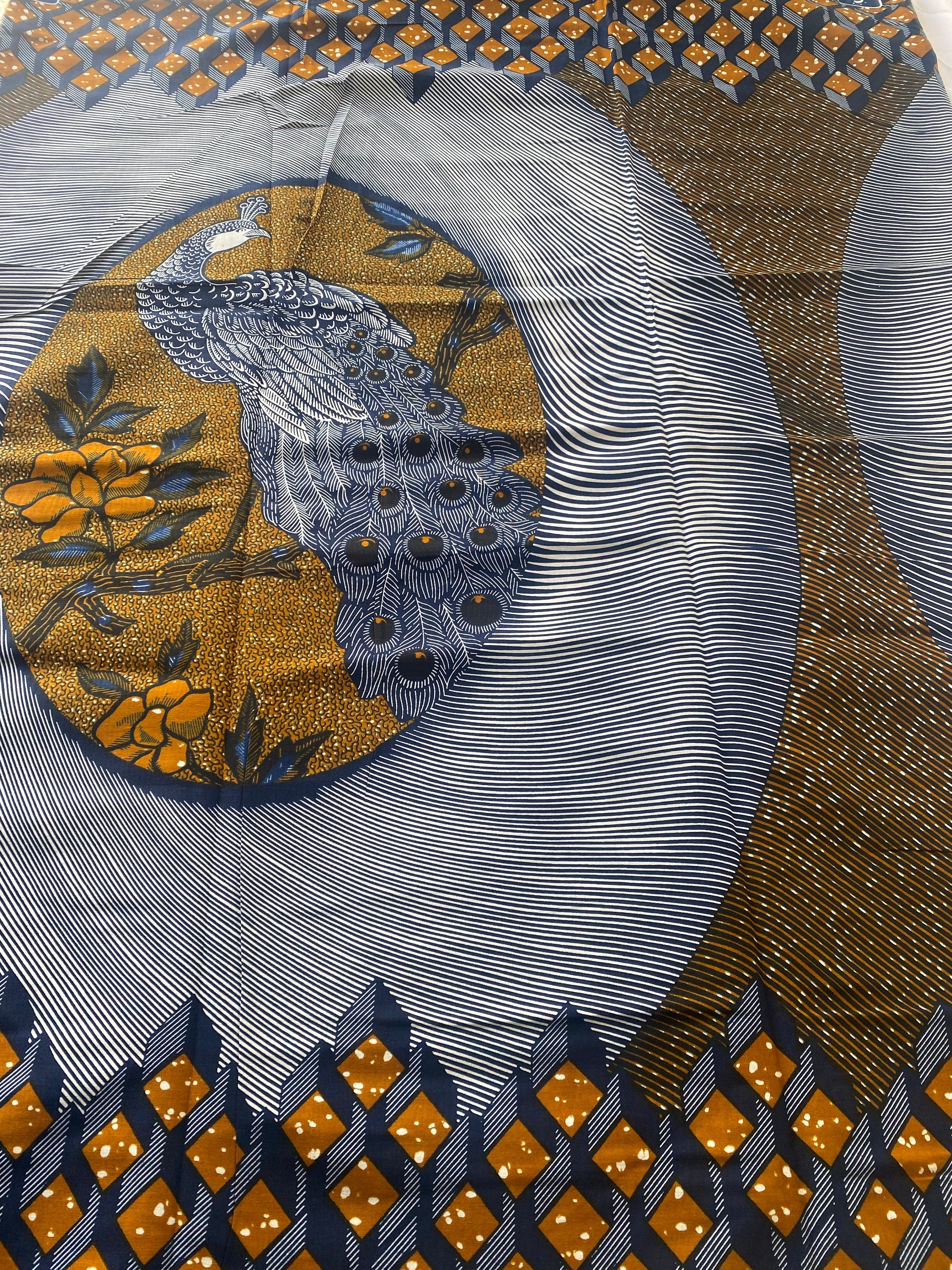 Bold Ankara African Print Fabric: 6 Yards 100% Cotton Wax Print