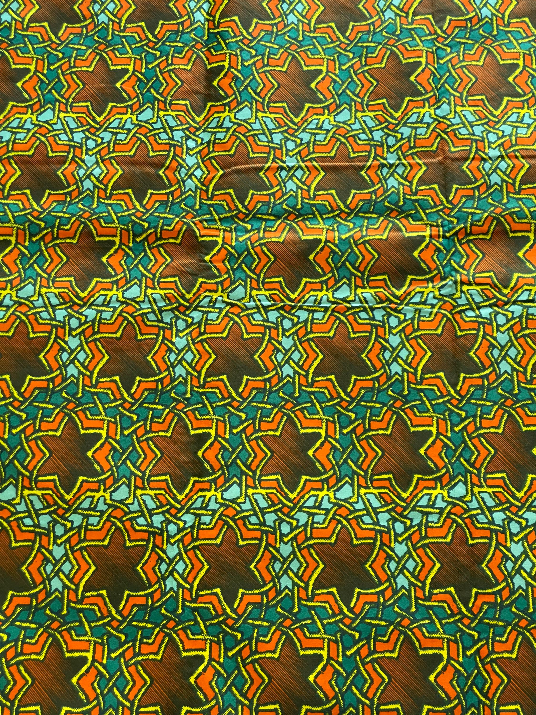 Ankara Fabric, Colorful African Print, 6 Yards Polycotton