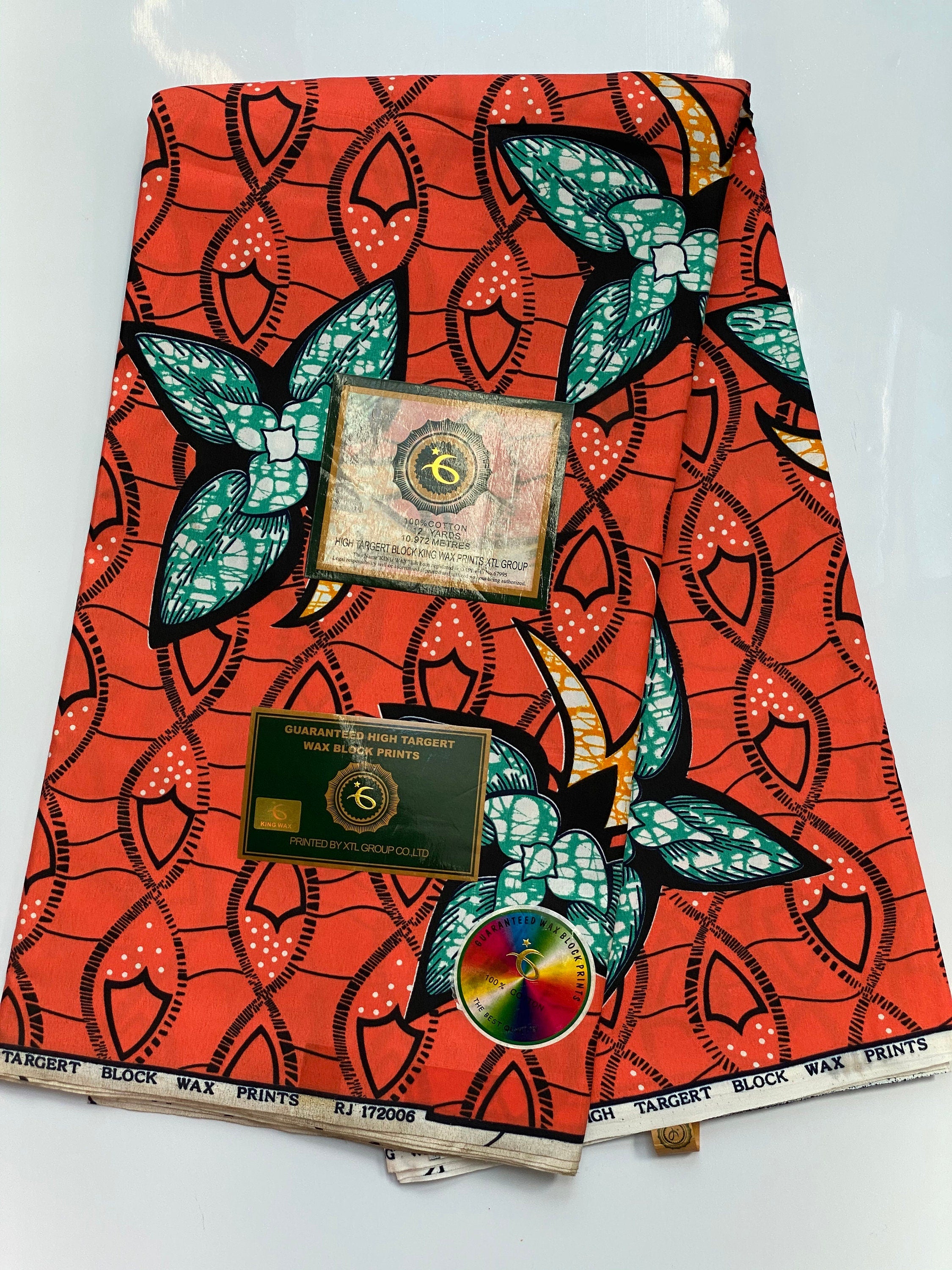 Polycotton African Fabric 6 Yards Soft Ankara Wax Print Material