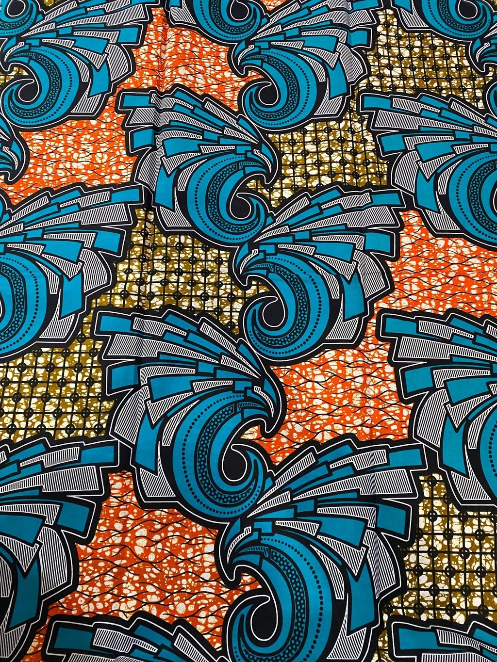 African Wax Print Fabric: Ankara Cotton Wrapper, 6 Yards