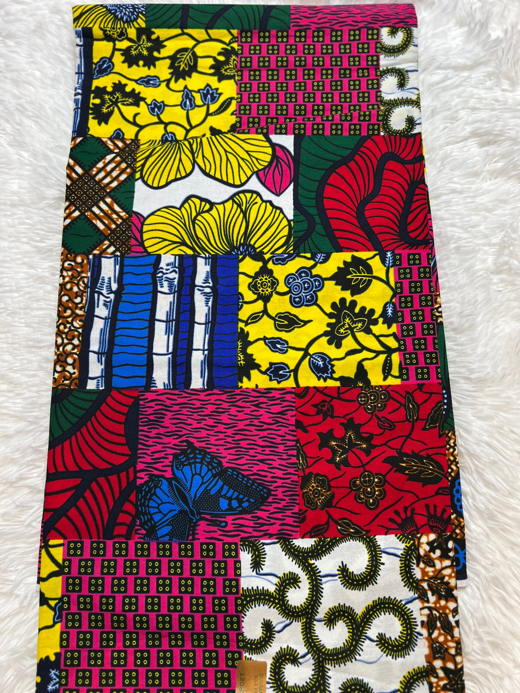 Multicoloured African Wax Print Fabric: 6 Yard Cotton Textile