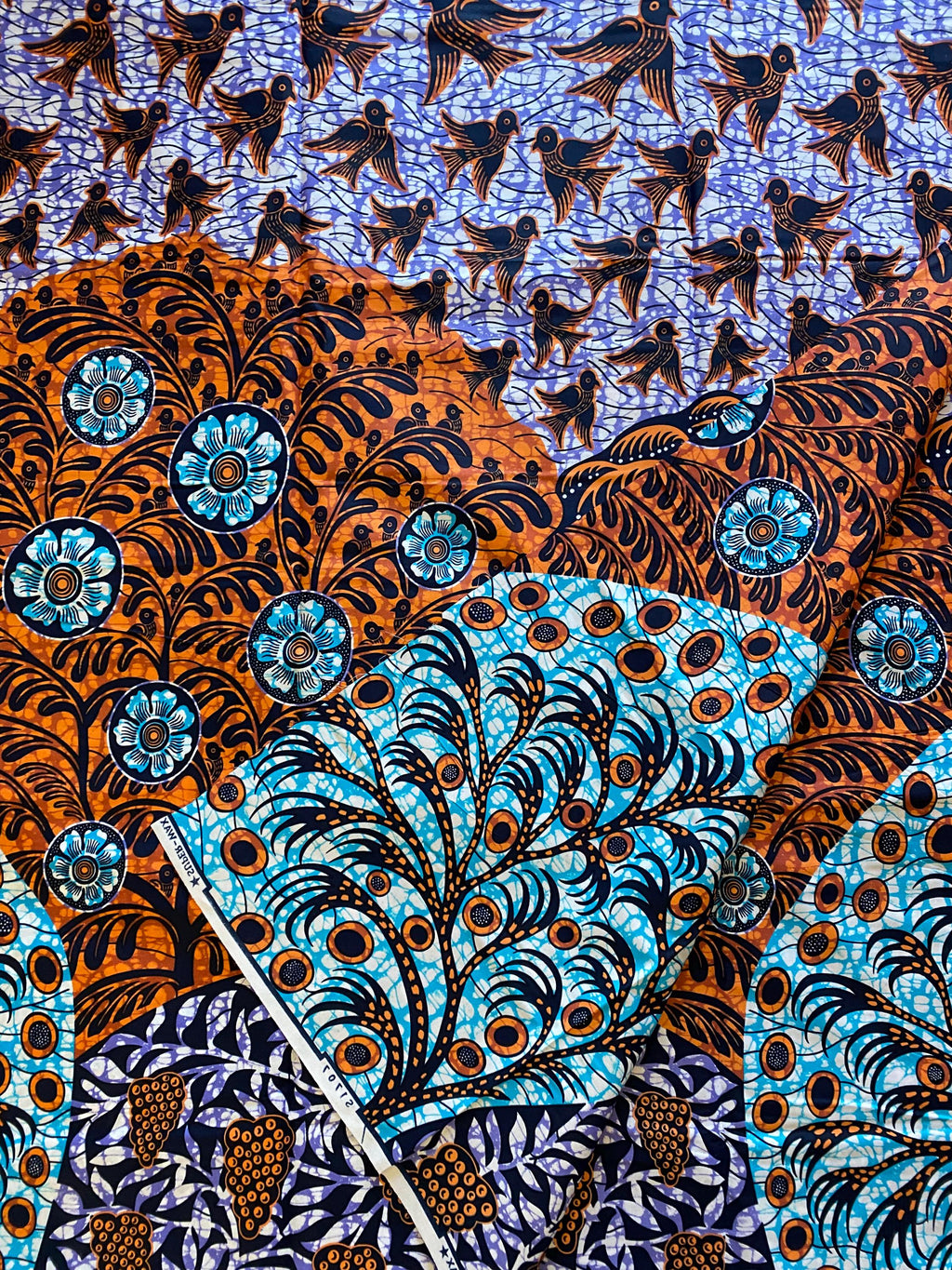 African Wax Print Fabric - 6 Yard Ankara Cotton, multicoloured design