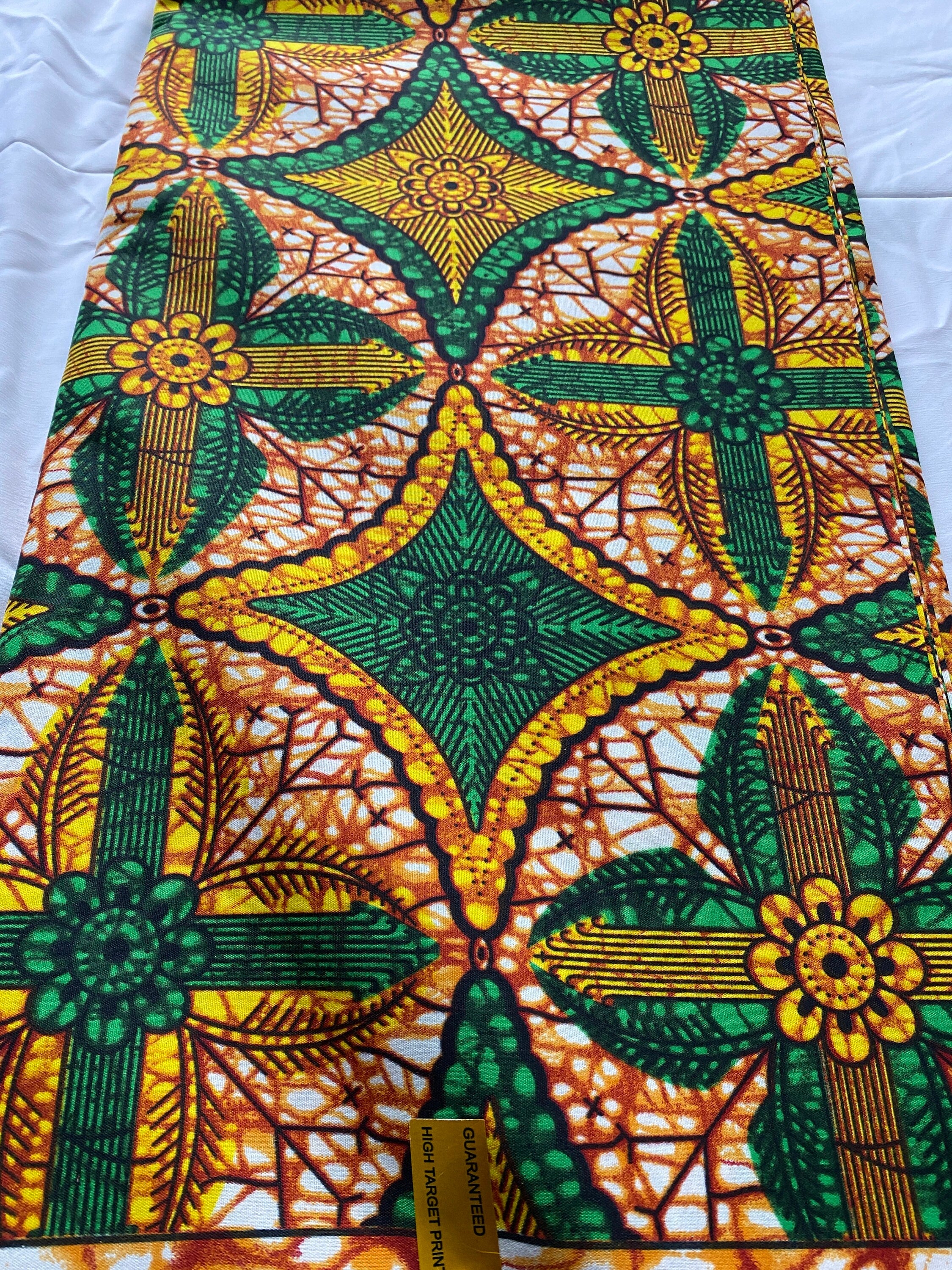 Polycotton African Fabric 6 Yards Soft Ankara Wax Print Material